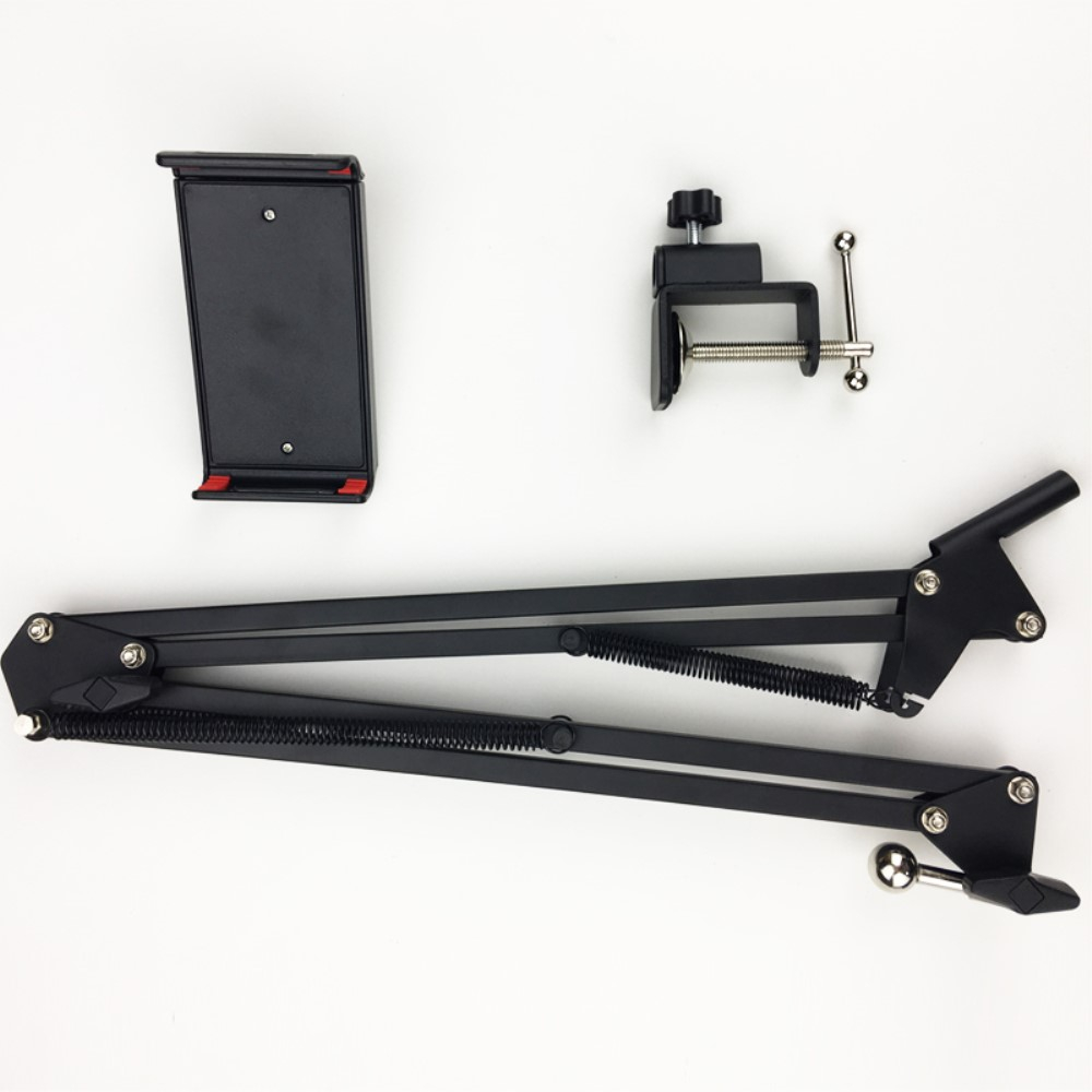 360° Grad Langarm Tisch Ständer Alu Desktop Halterung für Smartphones / Tablets mit Tischhalterung (3.5