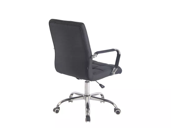 Chaise de bureau - Tissu & Métal chromé - Noir - Deli