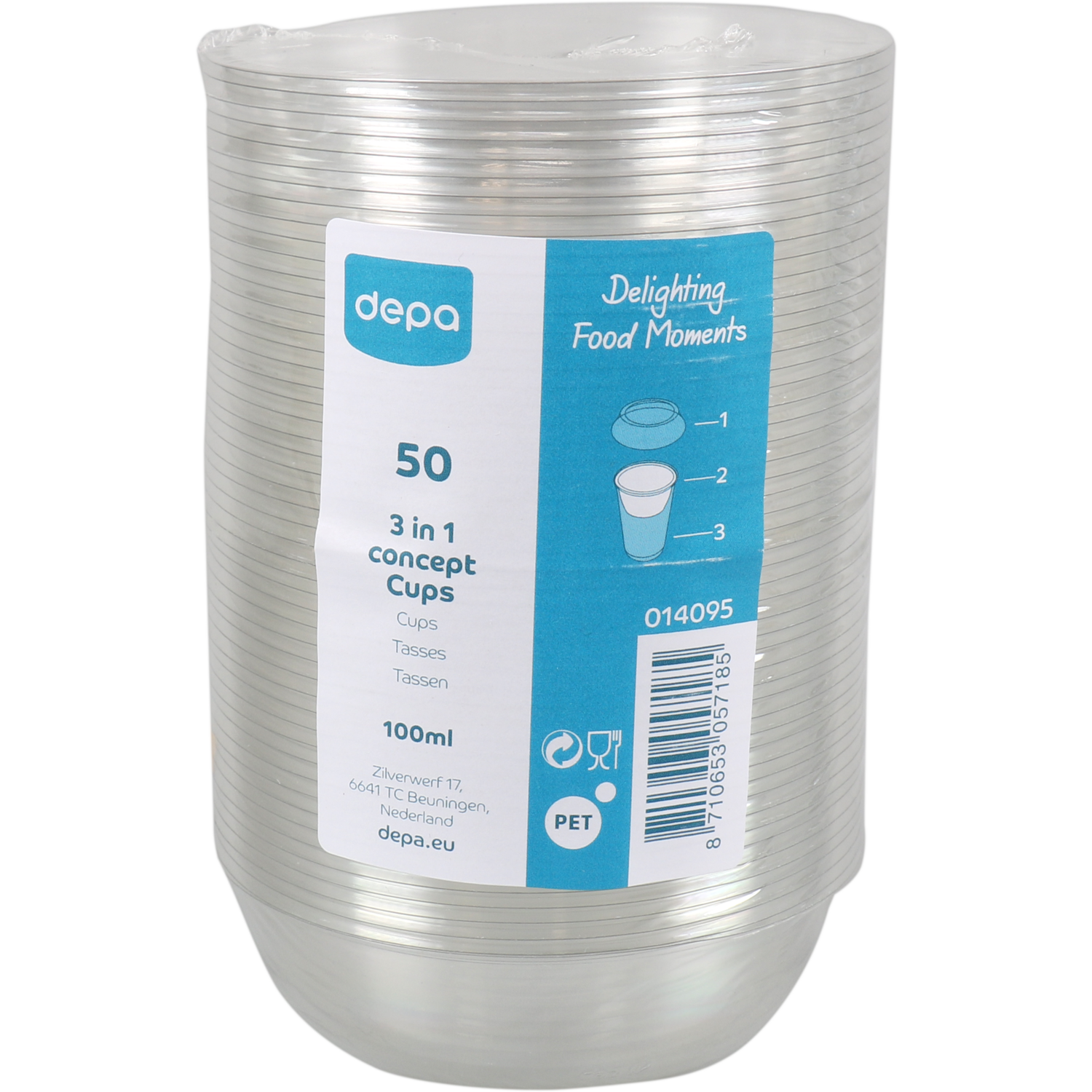 Cup, pET, 100ml, Ø 90mm, 25mm, transparant