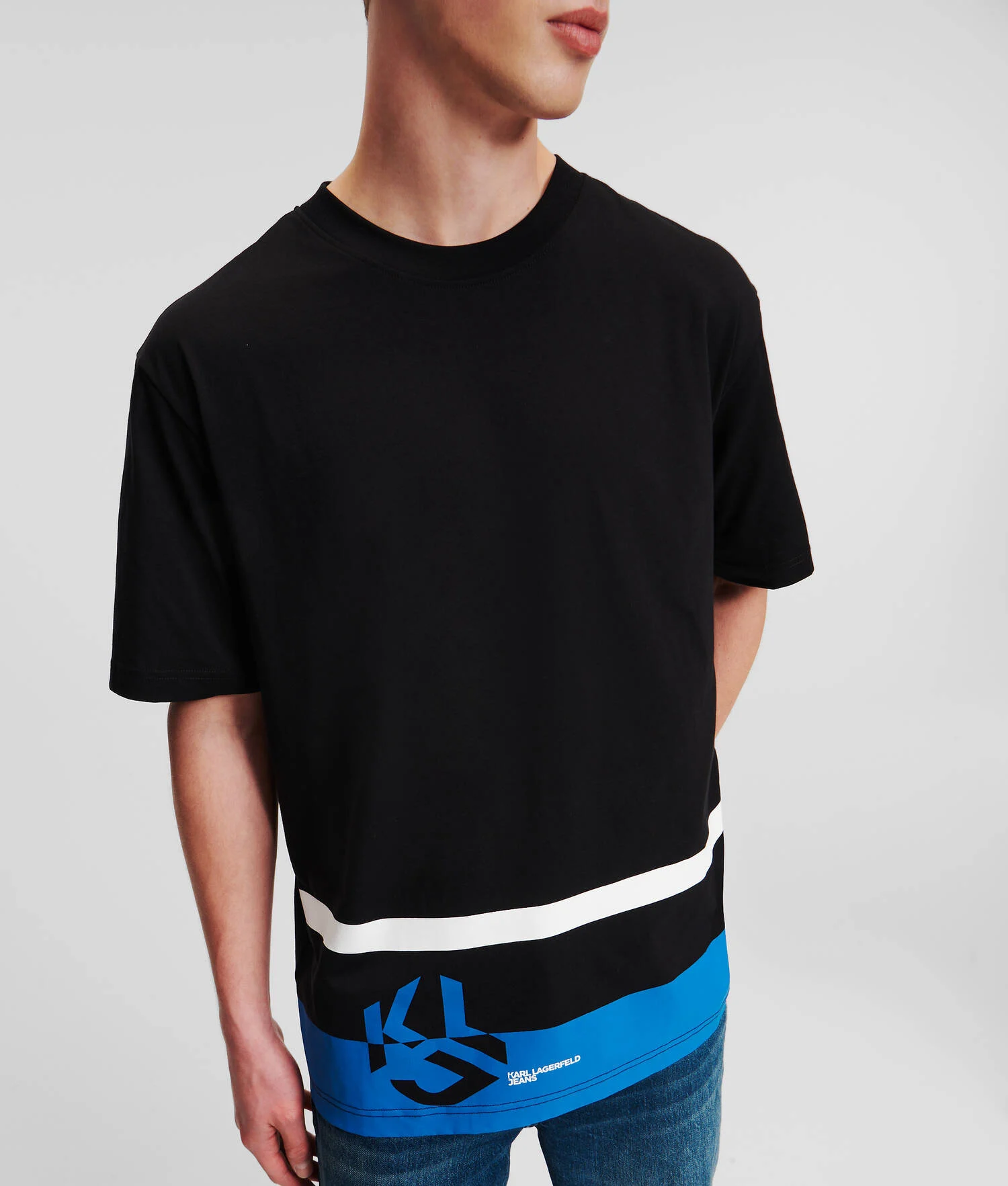 T-SHIRT KLJ MONOGRAM DÉCONTRACTÉ À RAYURE