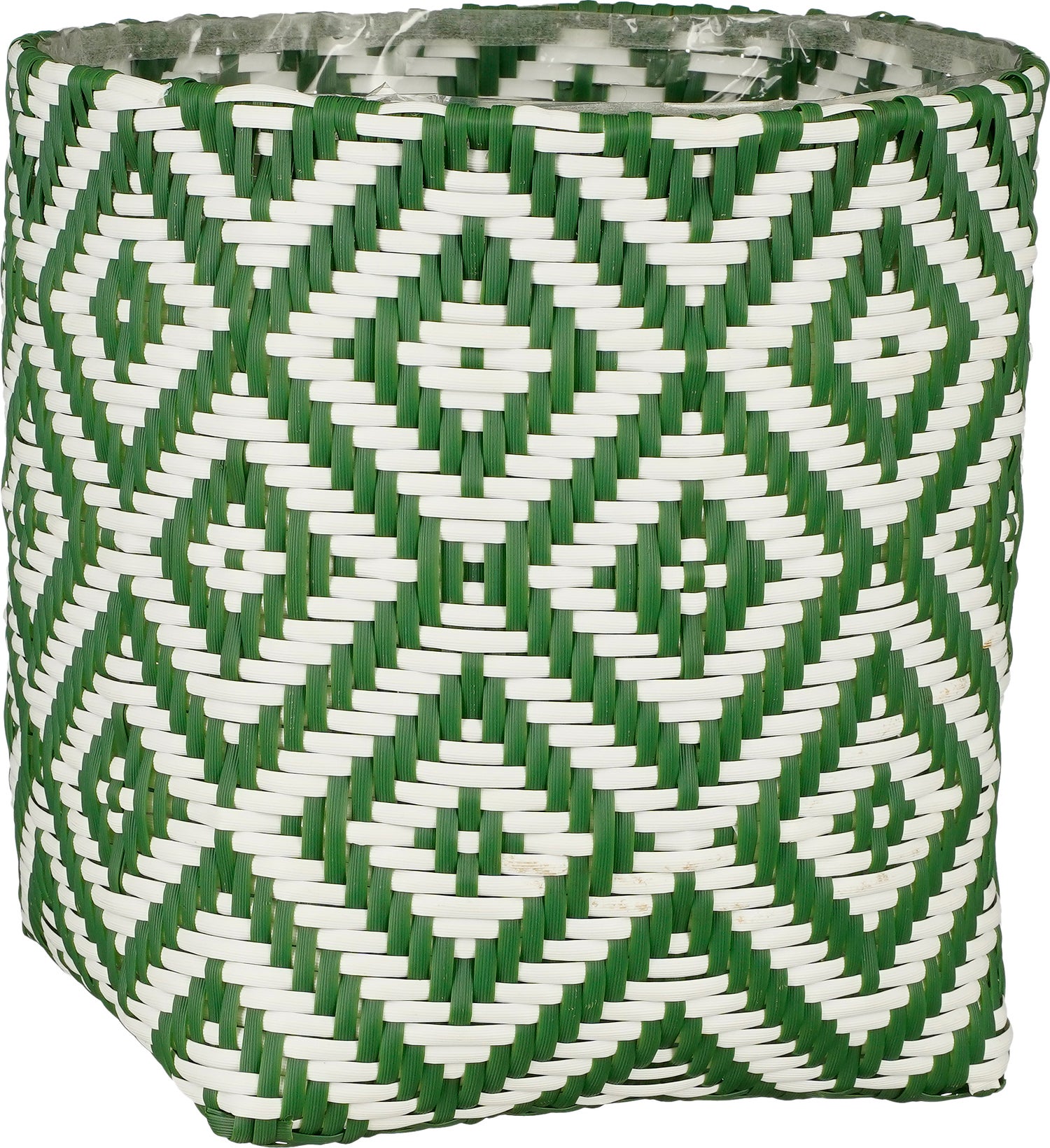 Mica Decorations plantenmand Merlijn groen / wit 30 x 30 x 32 cm