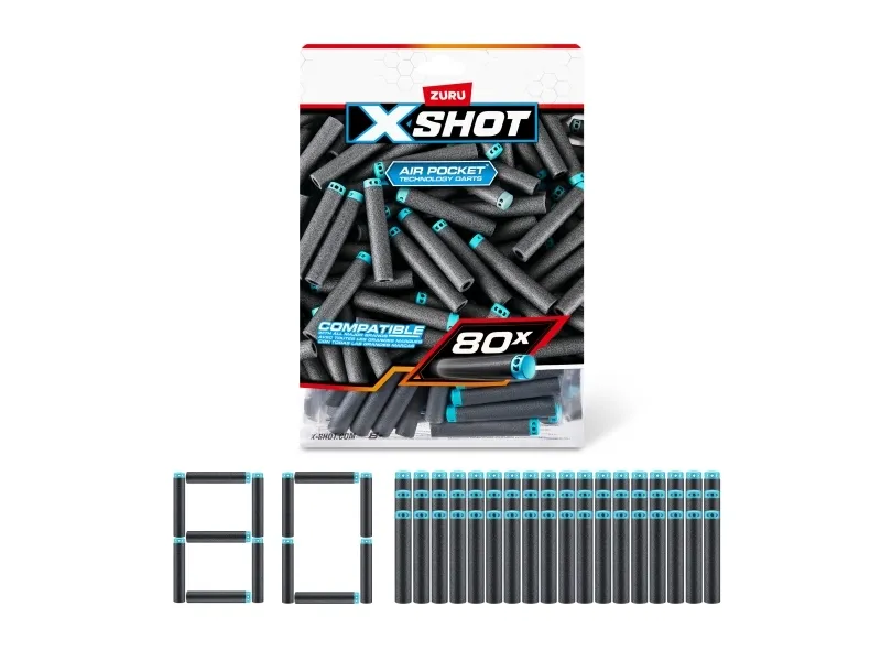 X-Shot Excel 80PK Refill Darts Foilbag