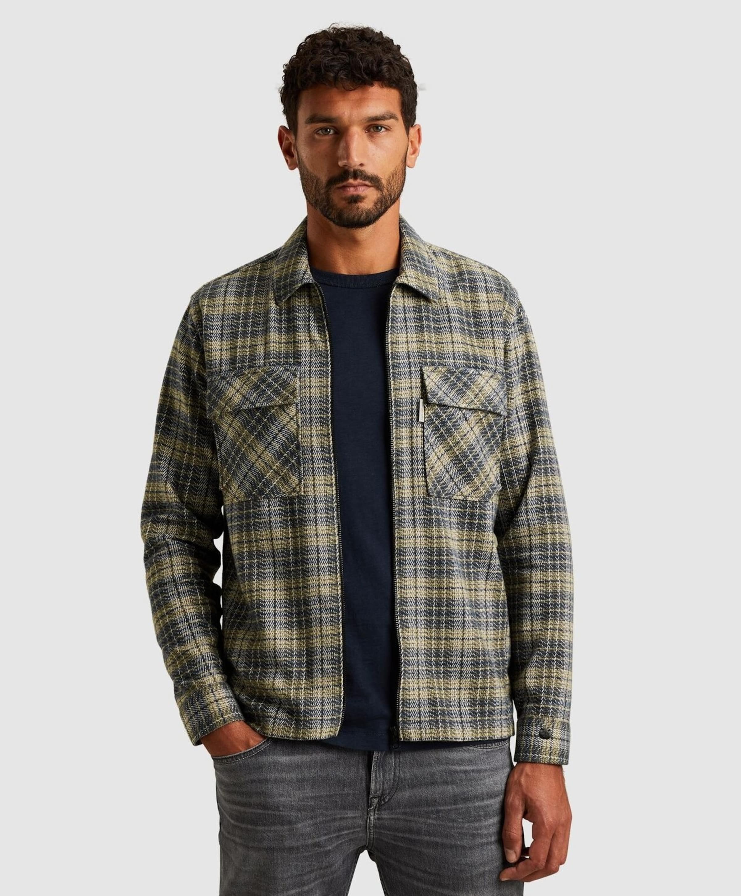 Cast Iron Heren overshirt grijs