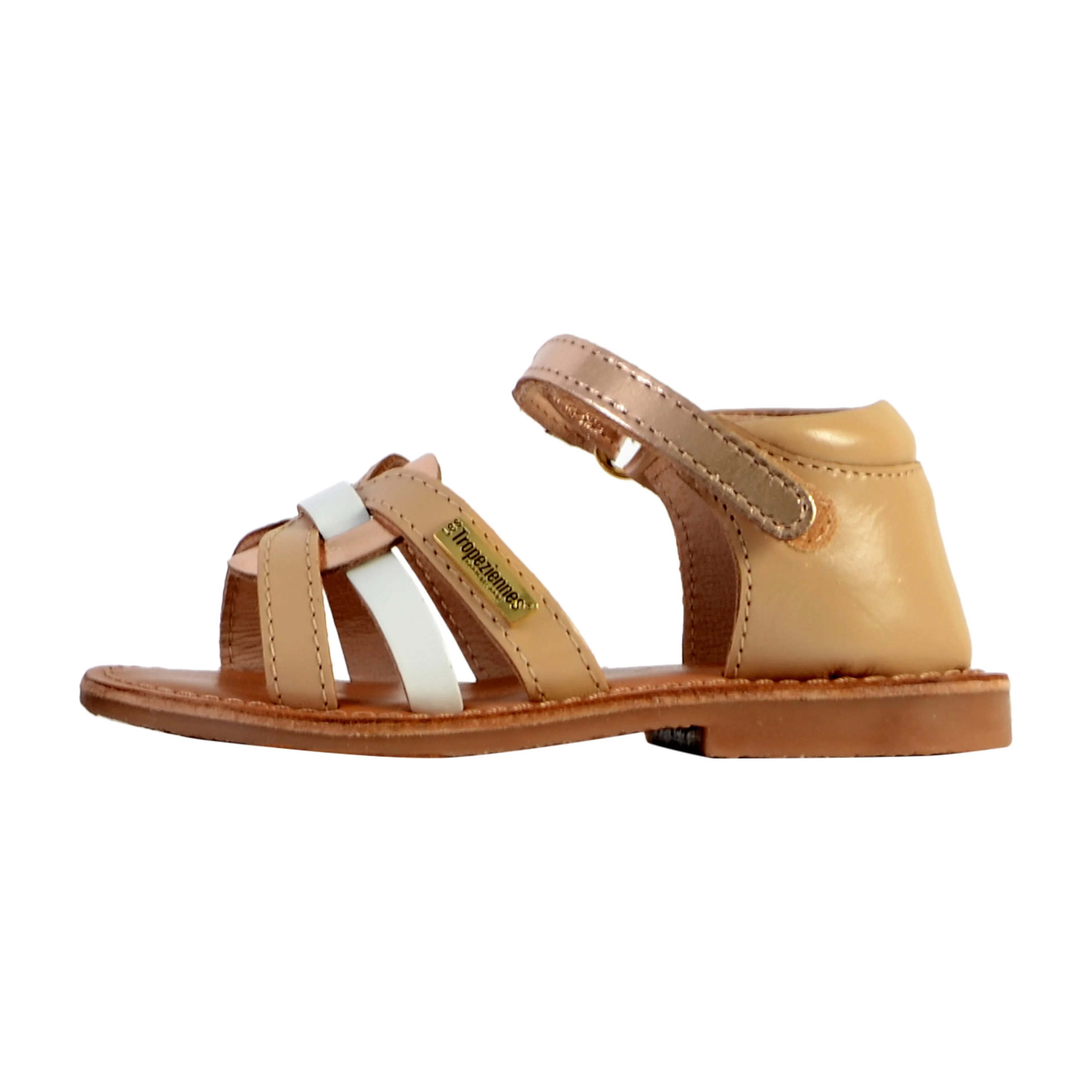 Sandale plate cuir enfantbadari | Beige
