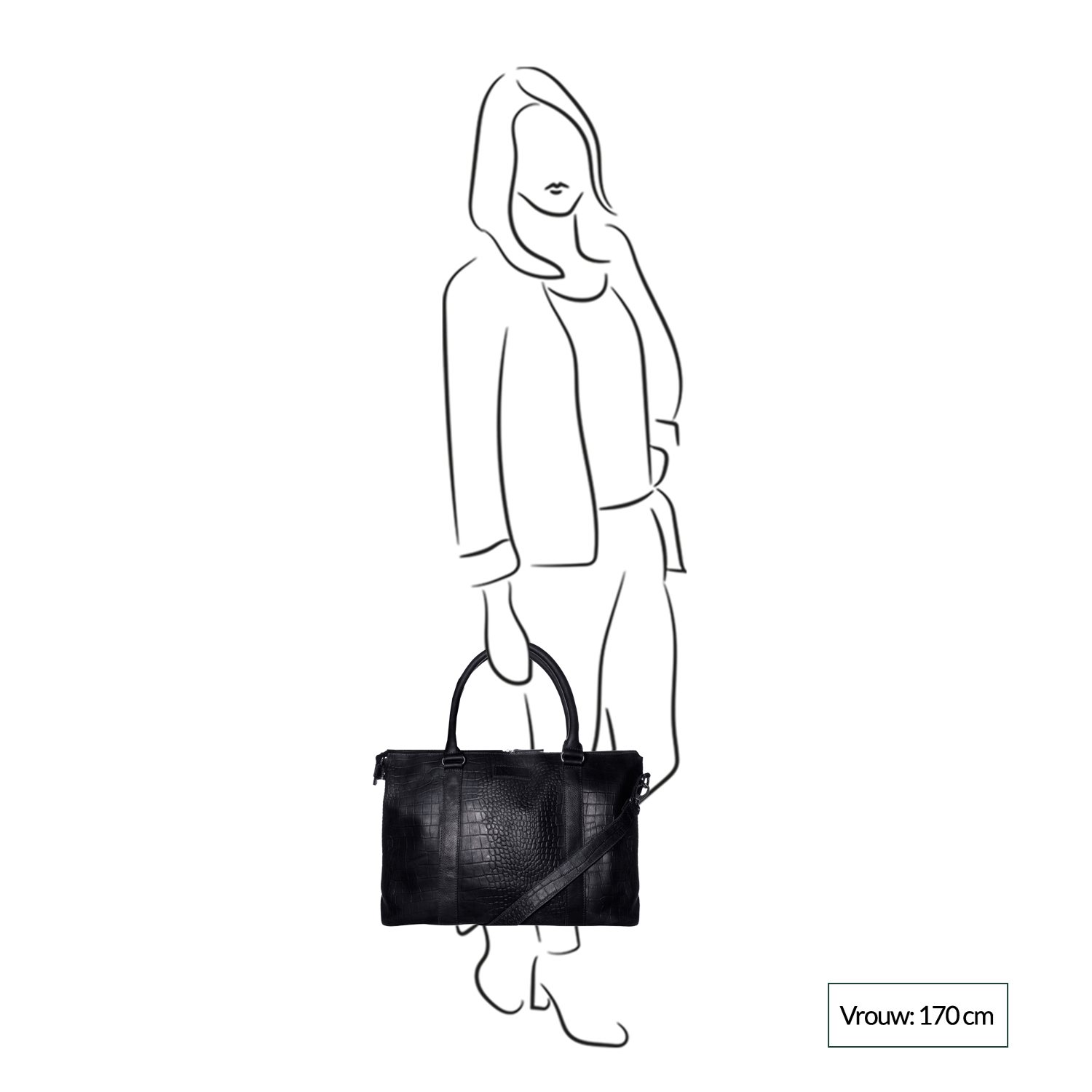Mozz Croco Lola Bag Luiertas black