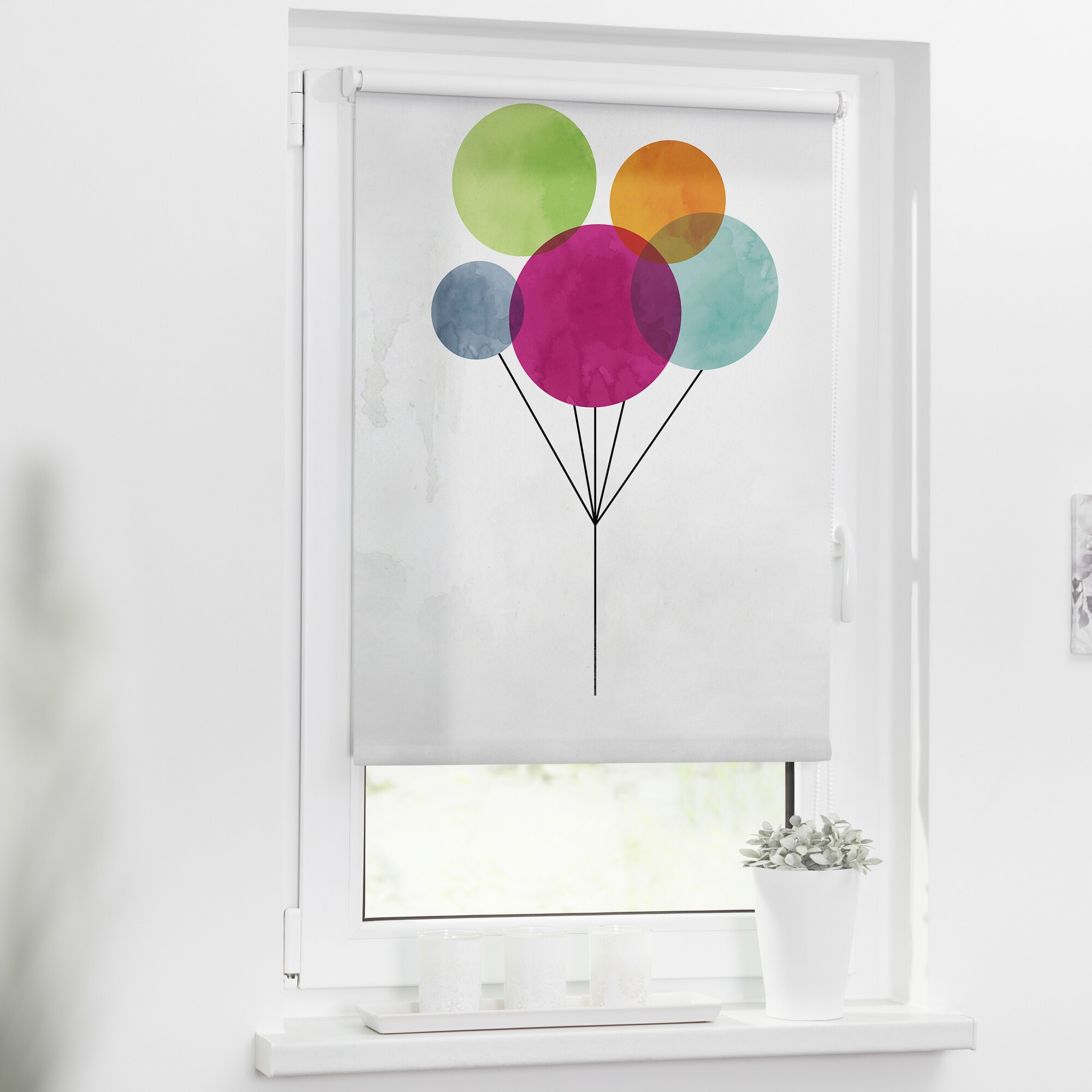 Lichtblick Rollo Klemmfix, ohne Bohren, Verdunkelung, Ballon - Bunt