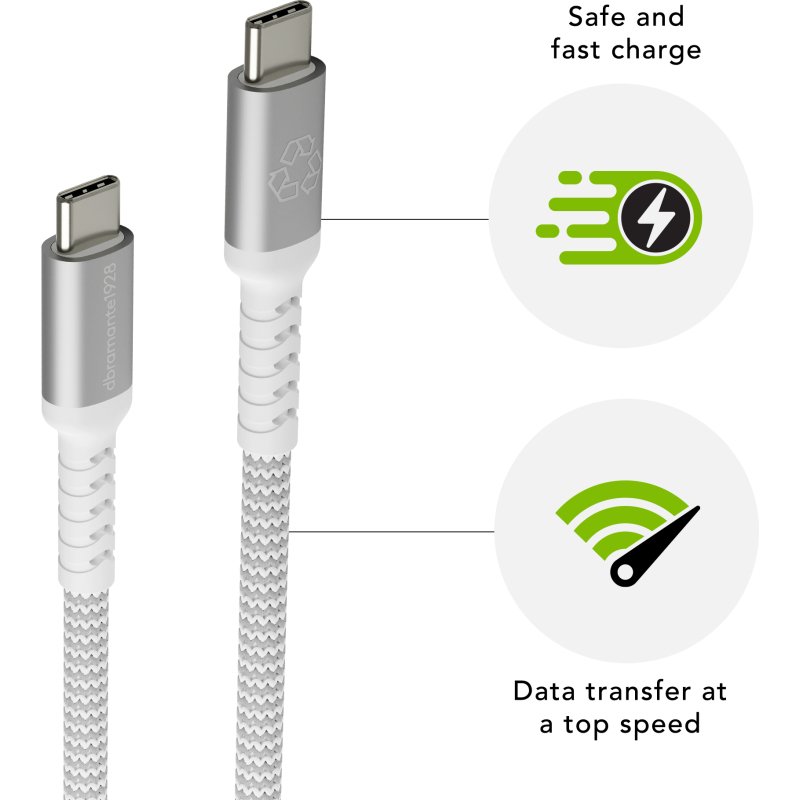 dbramante1928 CB12CCGR7116 câble USB USB 2.0 1,2 m USB C 0,48 Gbit/s Blanc