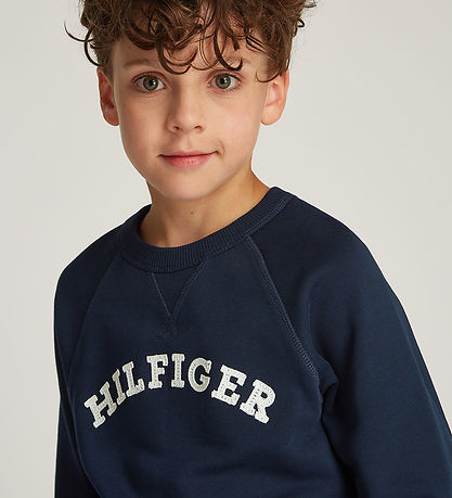 Tommy Hilfiger Sweatshirt - Dark Nacht Navy m. Weiß