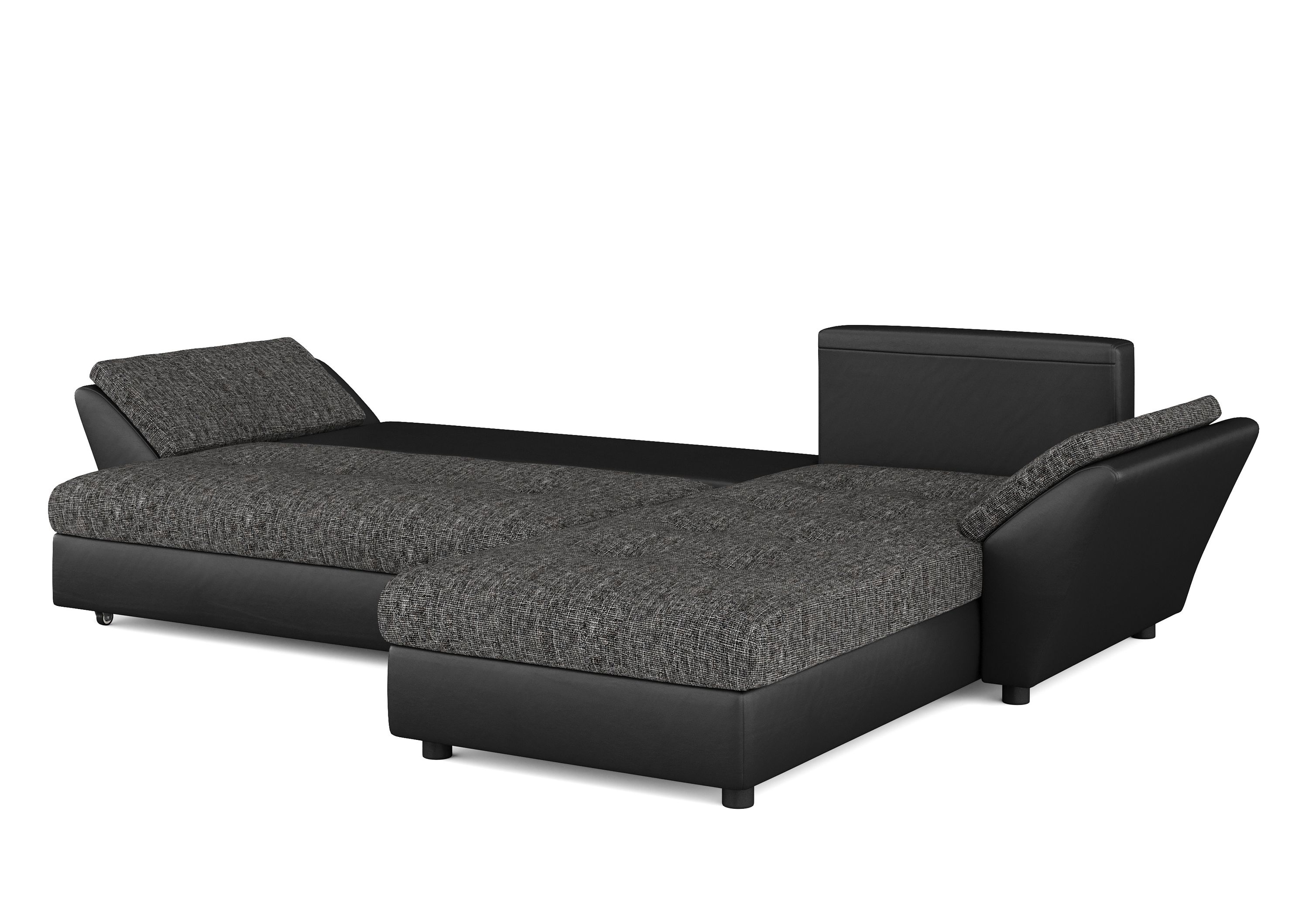 Ecksofa mit Schlaffunktion CAESAR links/rechts schwarz