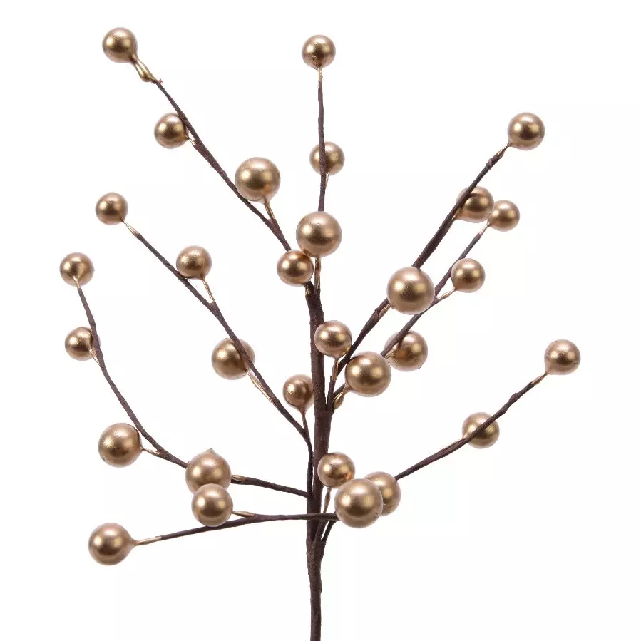 Branche décorative Baie (26 cm) Cantique Doré