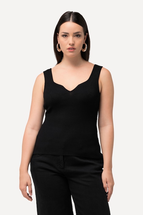 Ripptop, Slim, Herzausschnitt, ärmellos