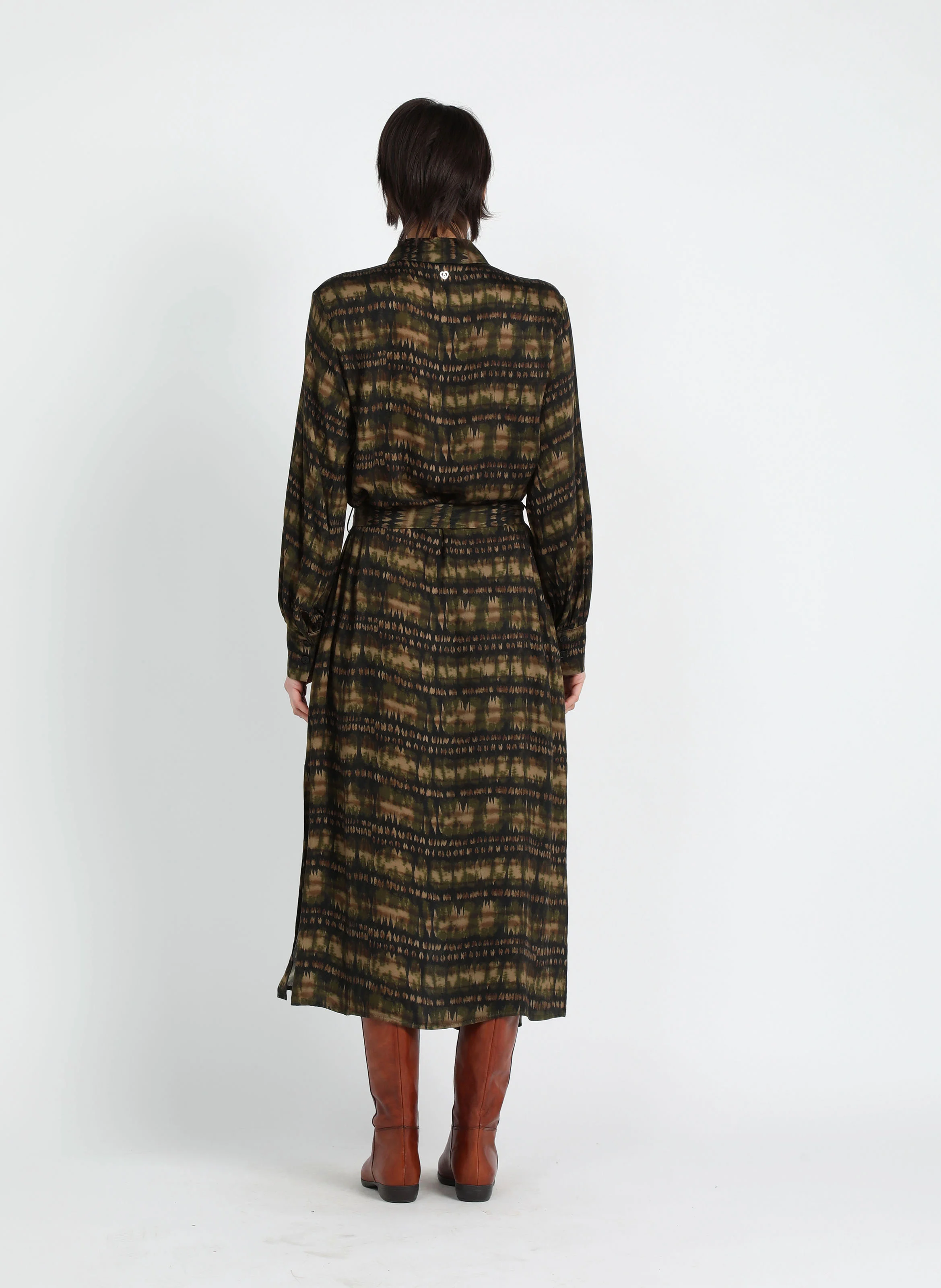 Robe longue avec imprimé| Noir
