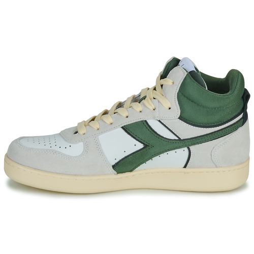Diadora - MAGIC BASKET DEMI CUT SUEDE LEATHER - Blanc / Vert