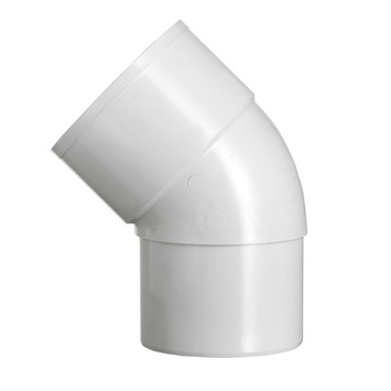 Martens bocht 45° PVC parelgrijs mof/verjongd 70x70 mm