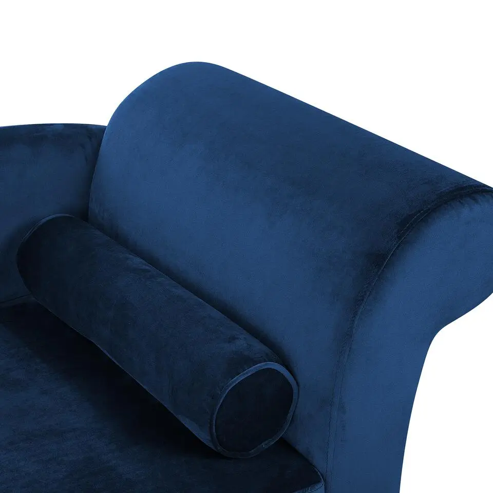 LUIRO - Chaise longue - Blauw - Rechterzijde - Fluweel