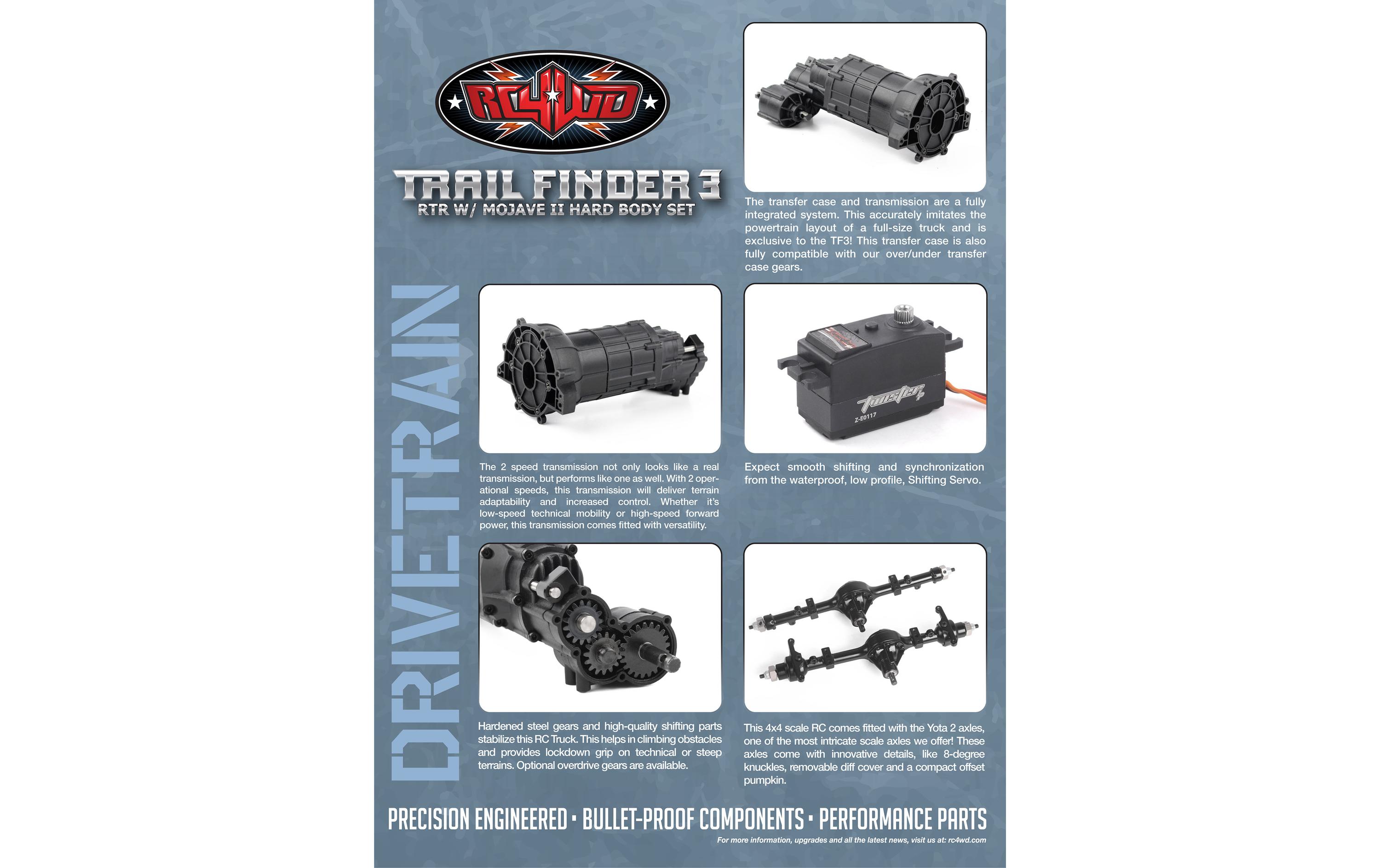 Scale Crawler Trail Finder 3 Mojave II RTR, 1:10<br>Trailfinder 3 Crawler Chassis mit Mojave II Hardbody Karosserie im RTR Set