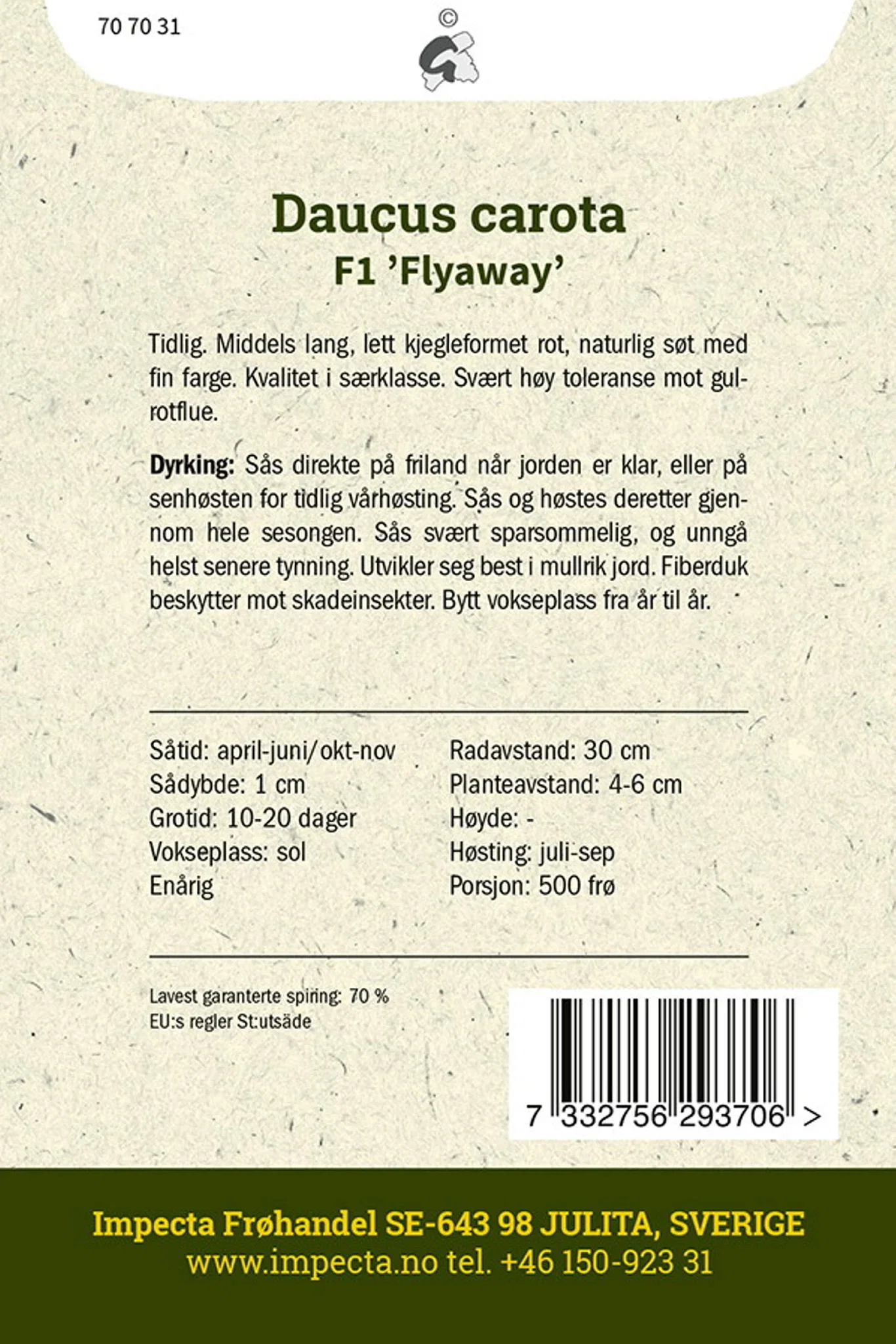 Daucus carota F1 'Flyaway' Sommergulrot F1 'Flyaway'