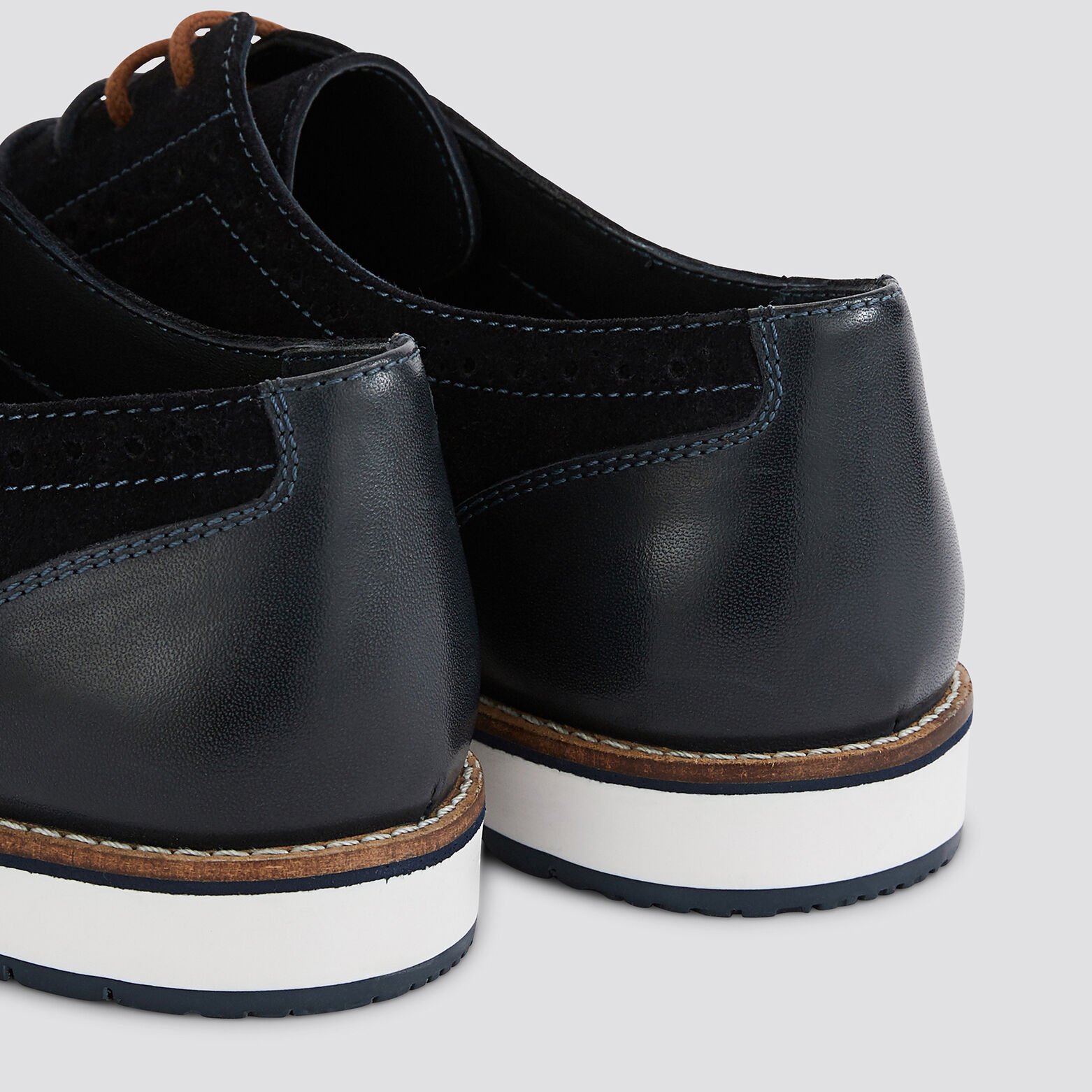 Derby en cuir Bleu foncé