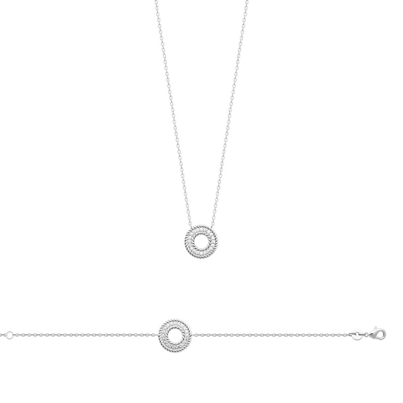 Collier Femme - Argent 925 - Oxyde de zirconium - Longueur : 45 cm