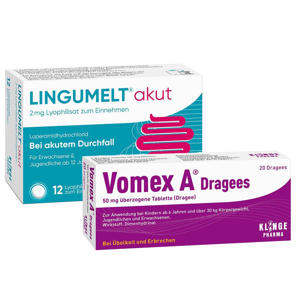 Lingumelt® akut 2 mg Lyophilisat zum Einnehmen + Vomex A® Dragees