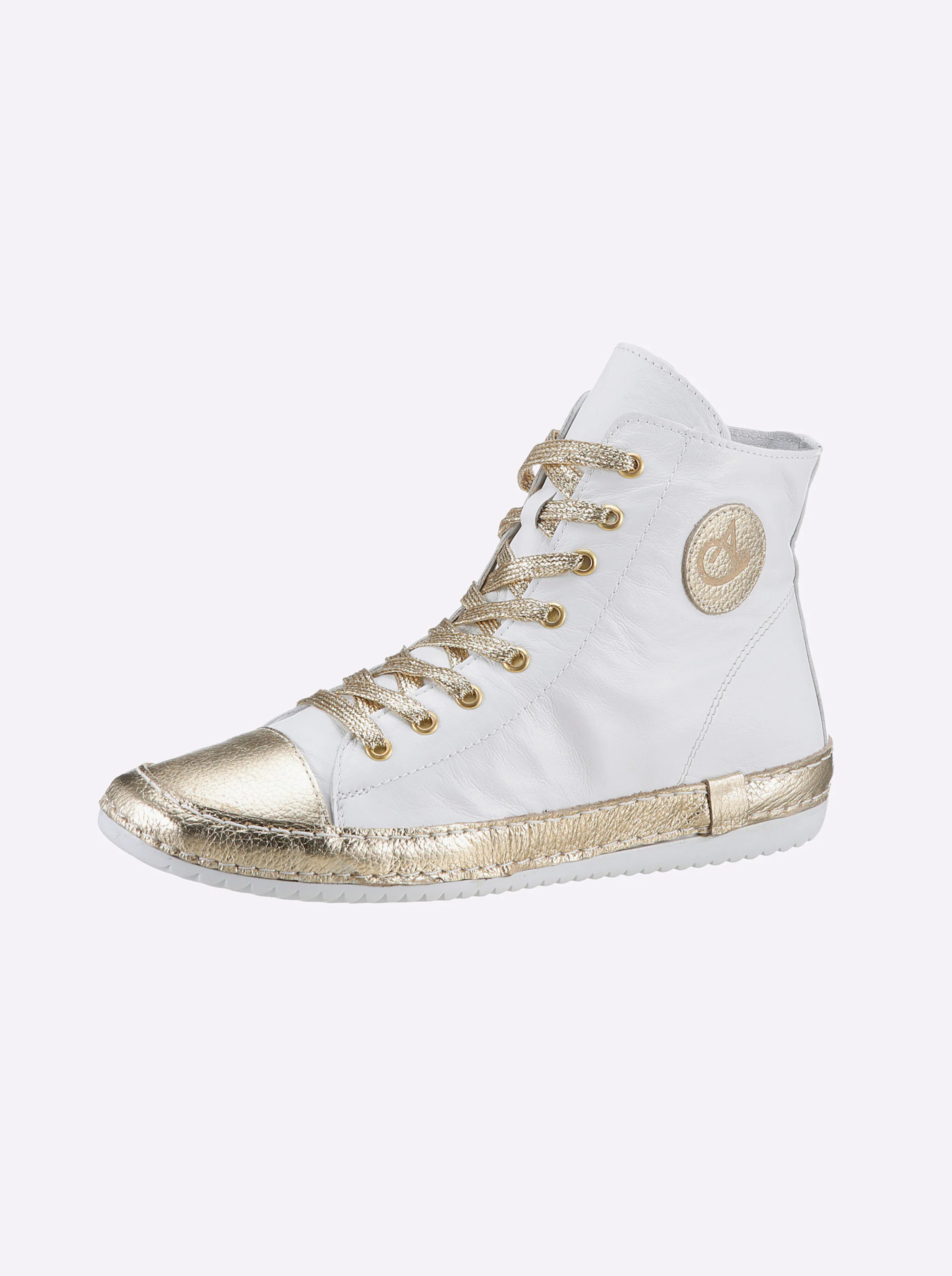 Andrea Conti Sneaker in weiß-goldfarben