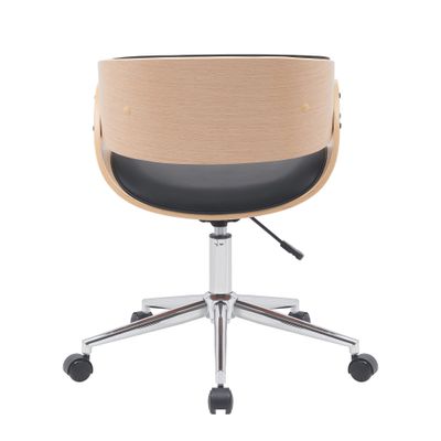 Chaise JUNON - Bois multiplis imitation chêne clair et polyuréthane noir