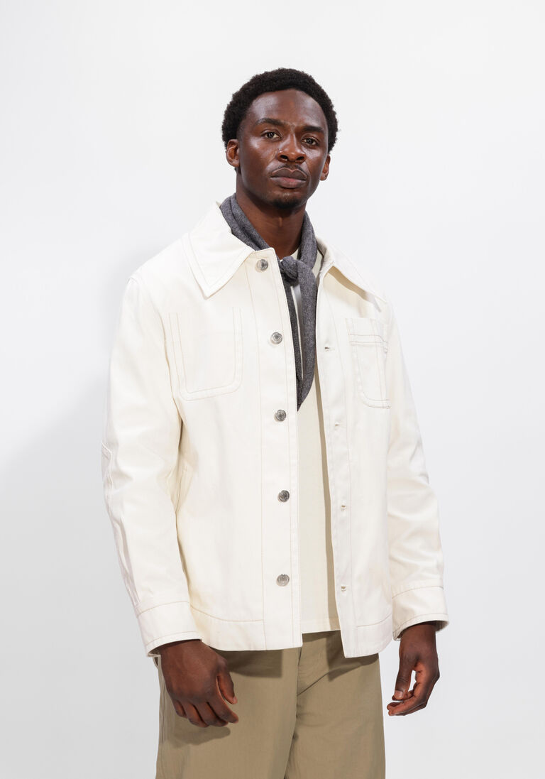 ecru ami paris overshirts worker buttoned jacket