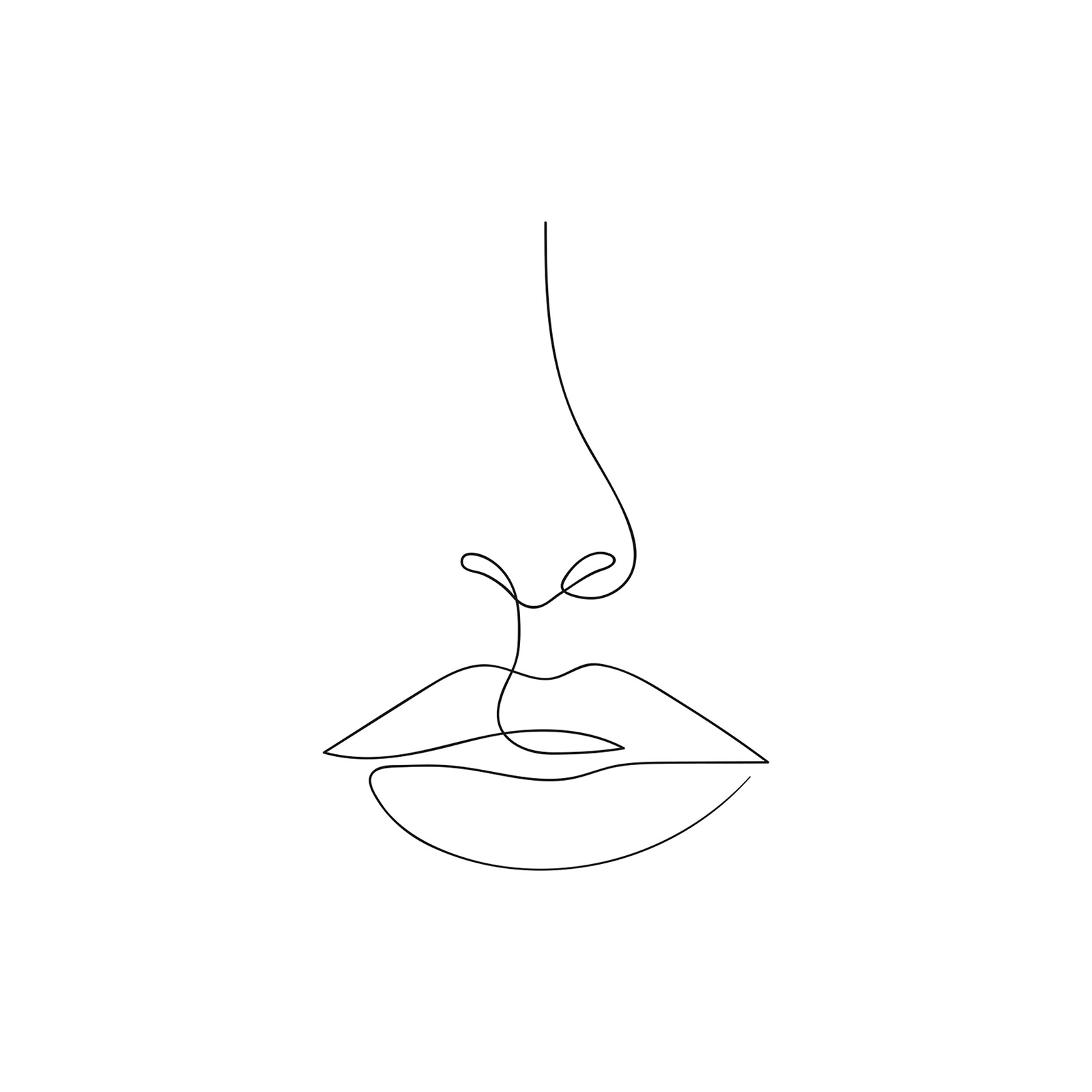 Gerahmtes Bild LIPS IN LINE - schwarz-weiß - 20x30 cm