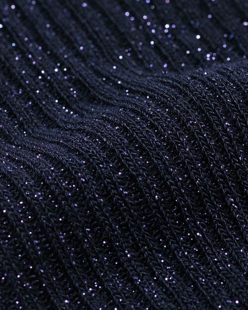 chaussettes avec paillettes en coton bleu foncé