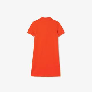 Robe polo Fille en piqué de coton uni Pantalons & Robes - Orange - Lacoste - Fille