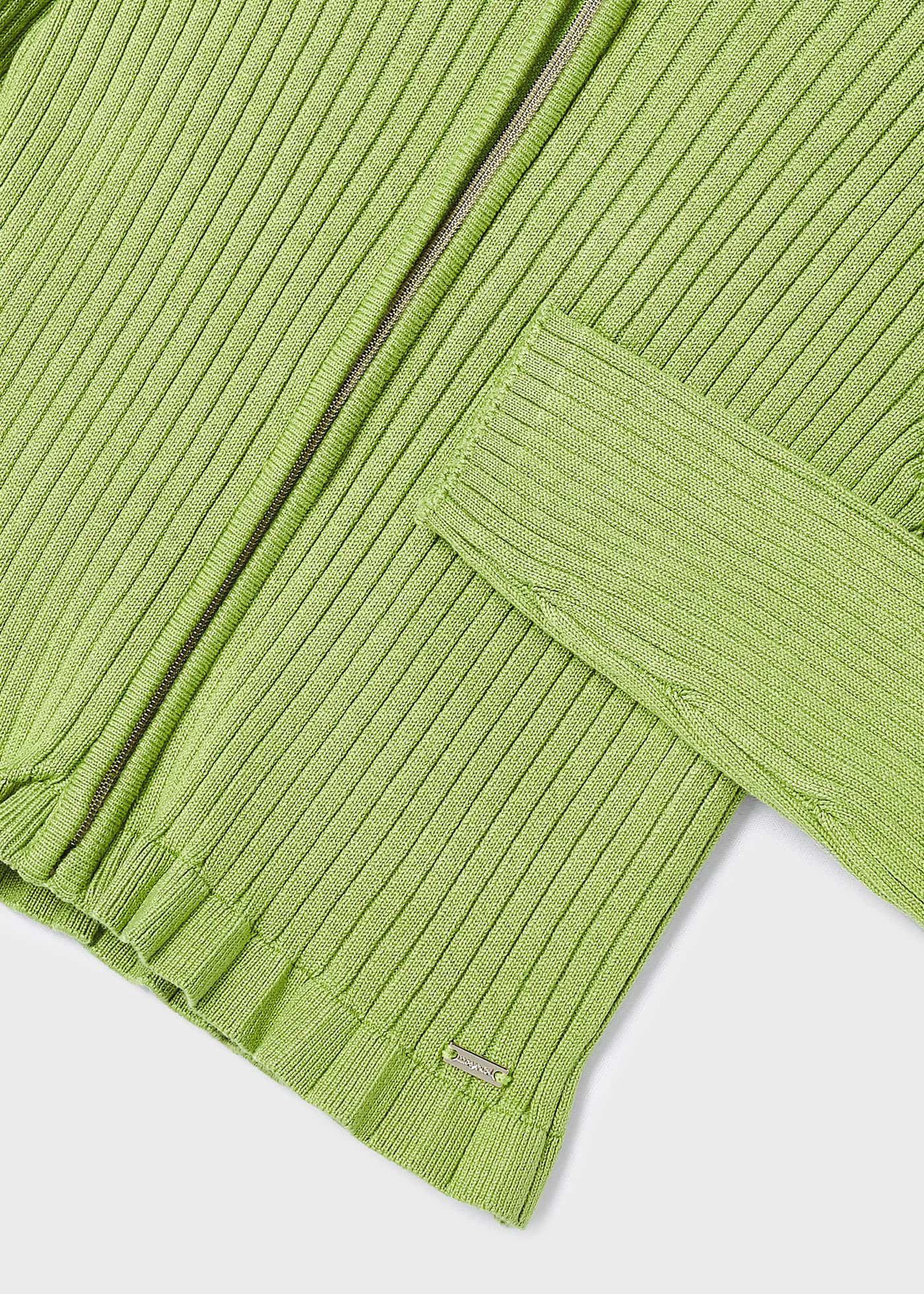 Cardigã canelado de viscose LENZING™ ECOVERO™ para meninas, branco