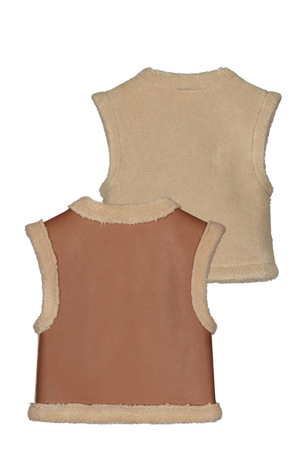 Like Flo reversible gilet Dewi cognac/ecru