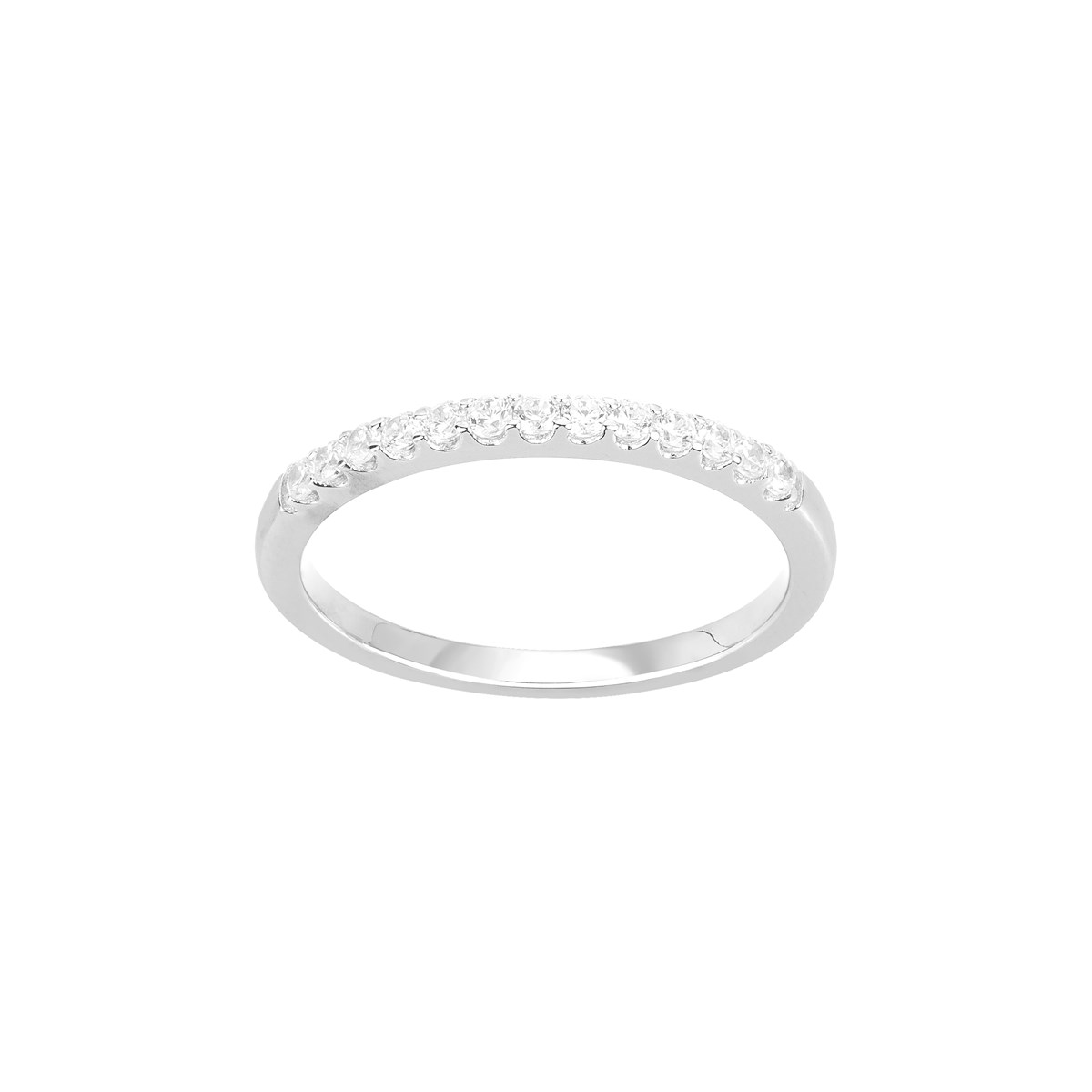 Alliance en Argent avec oxyde de zirconium blanc