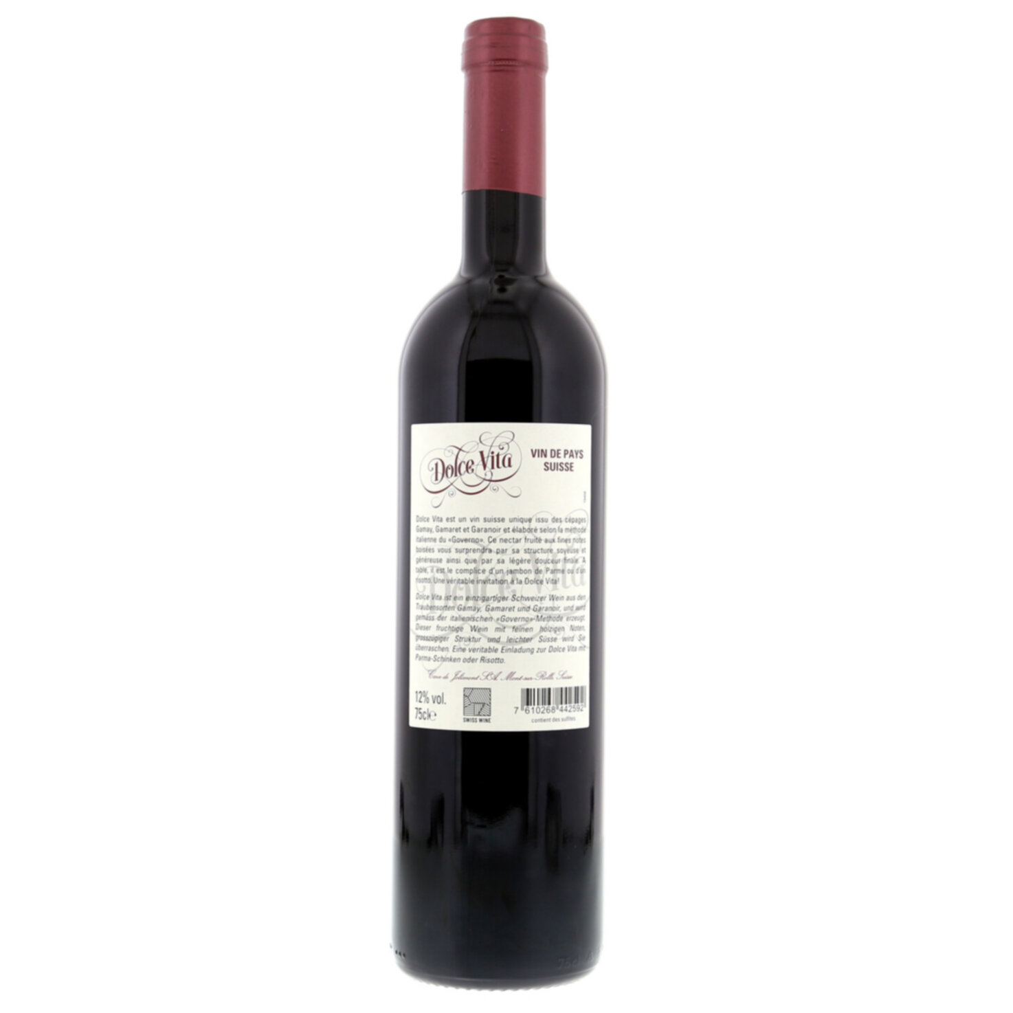 Vin de Pays Suisse Assemblages Rouge Dolce Vita -75cl