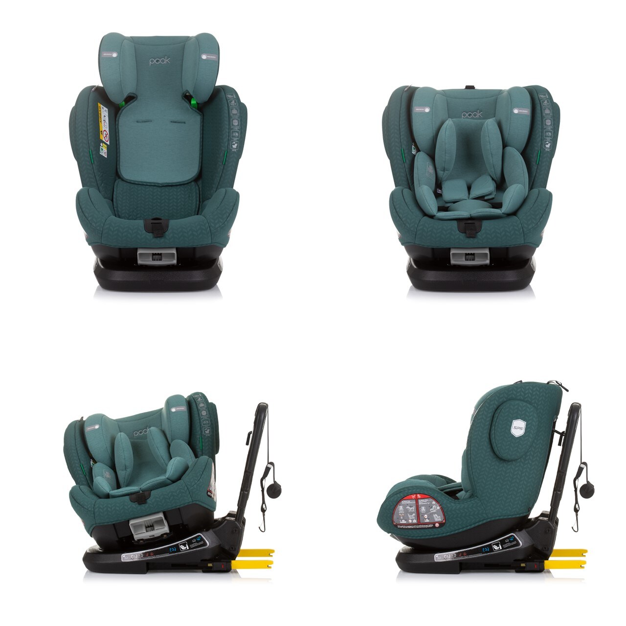 Chipolino Kindersitz Peak i-Size (40 - 150 cm) Isofix, SPS, drehbar, verstellbar grün