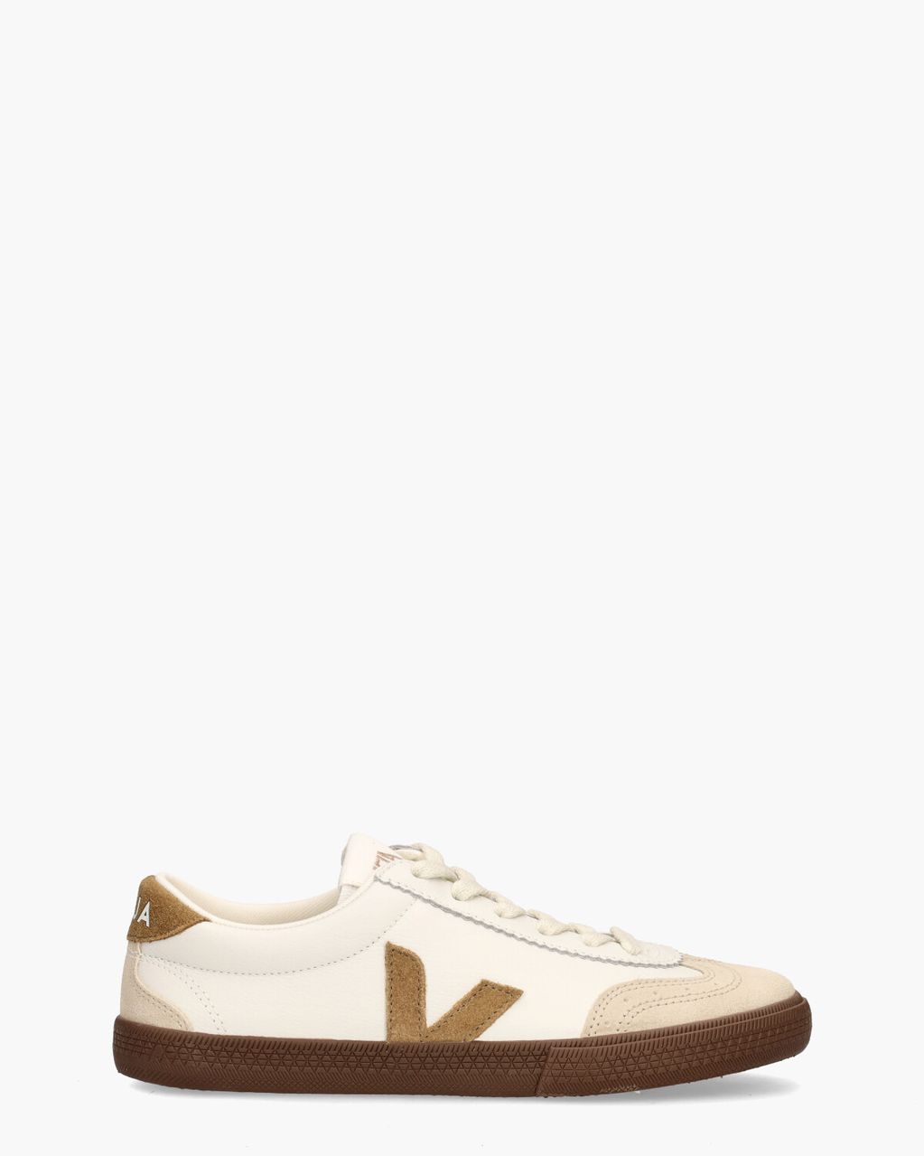 Veja Volley Leather Wit/Bruin Damessneakers