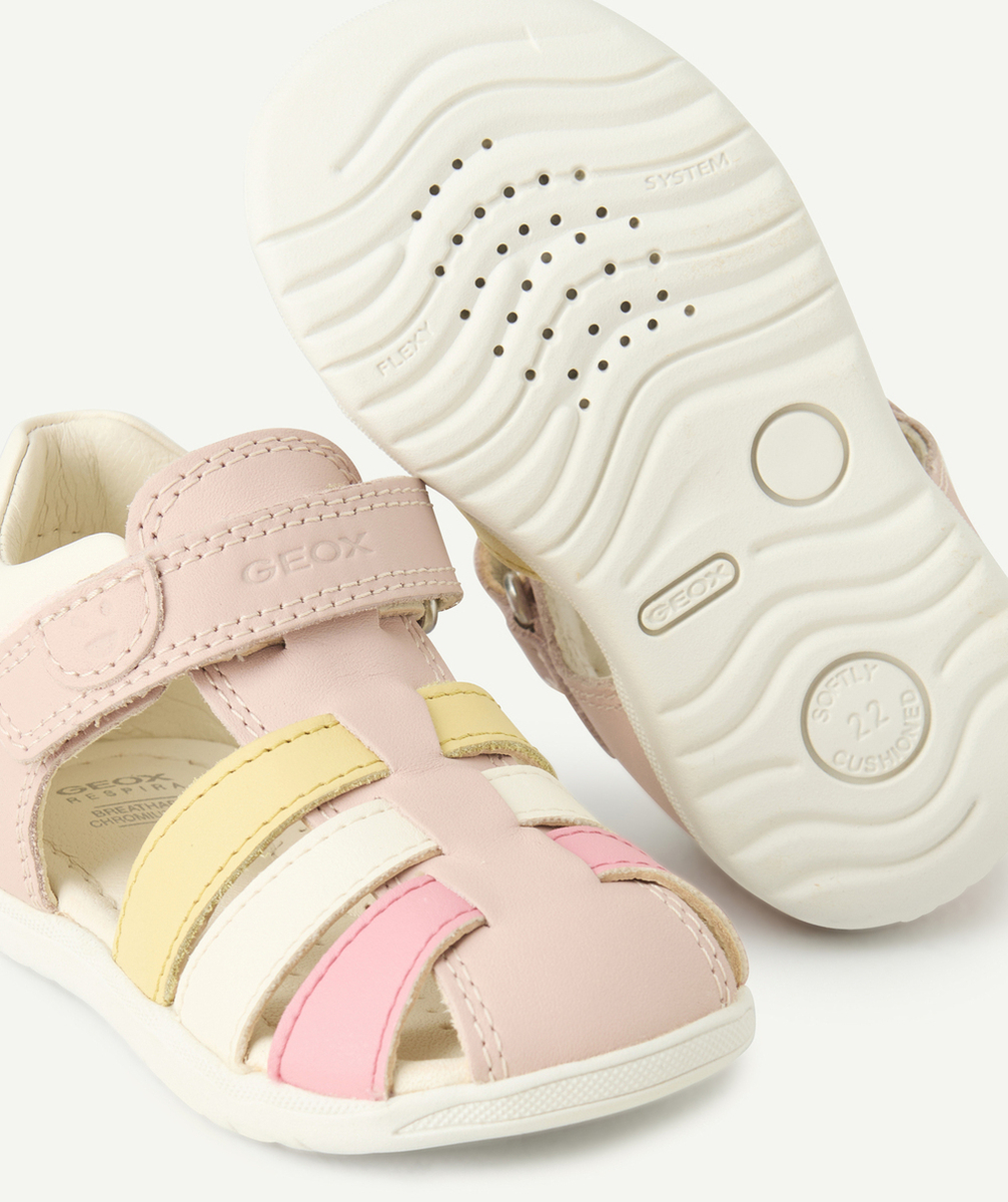 GEOXsandales fermées bébé fille macchia à scratch rose jaune et blanc
