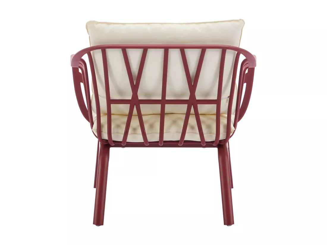 Salon de jardin en polypropylène et métal : un canapé 2 places, 2 fauteuils et 2 tables basses - Bordeaux - LOYNA de MYLIA