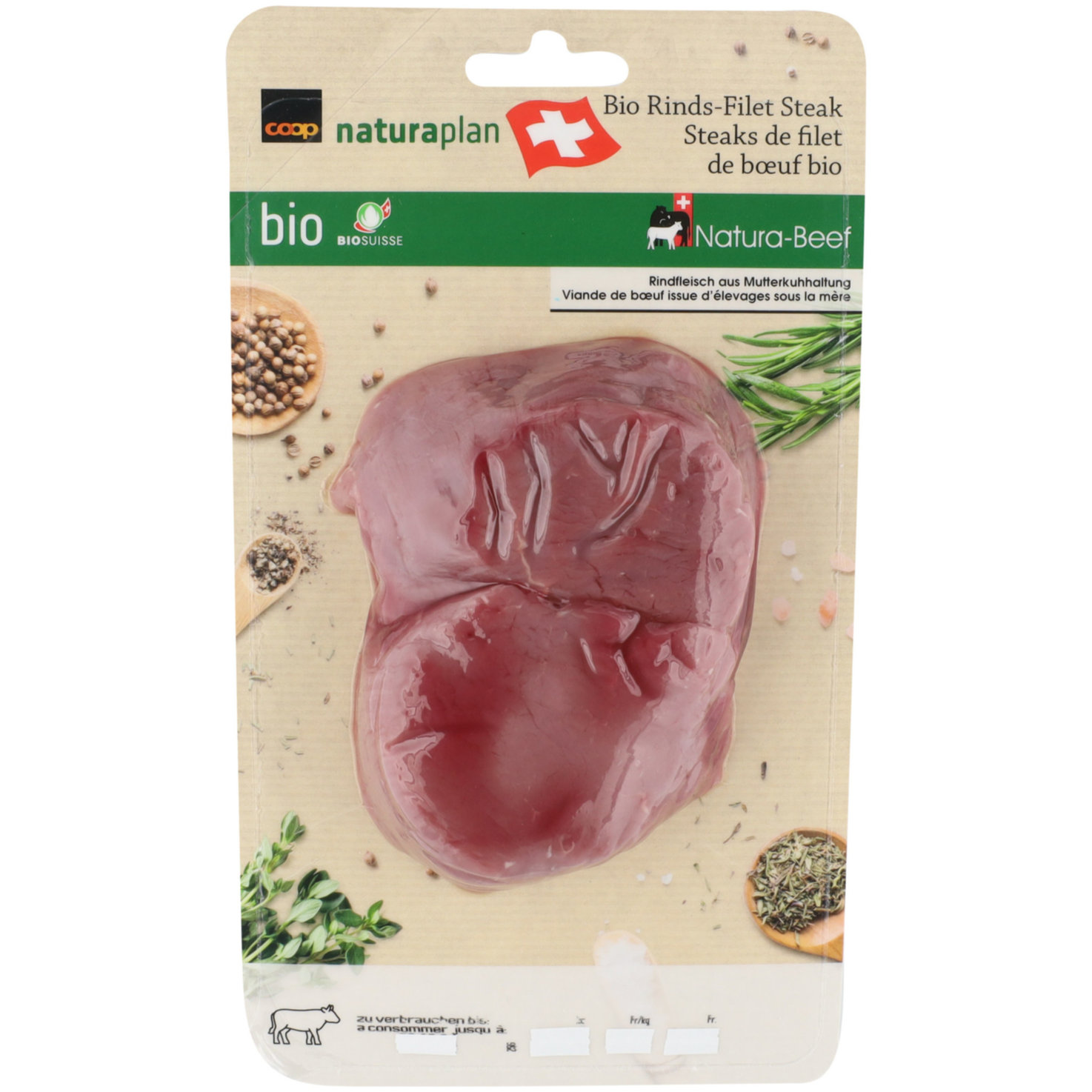 Naturaplan Bio Natura-Beef Filetsteak 2 Stück ca. 235g