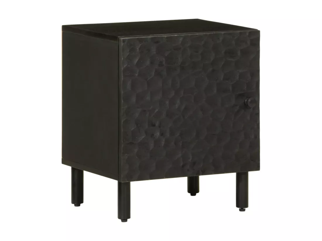 Tables de chevet 2 pièces noir 40x33x46 cm bois de manguier solide