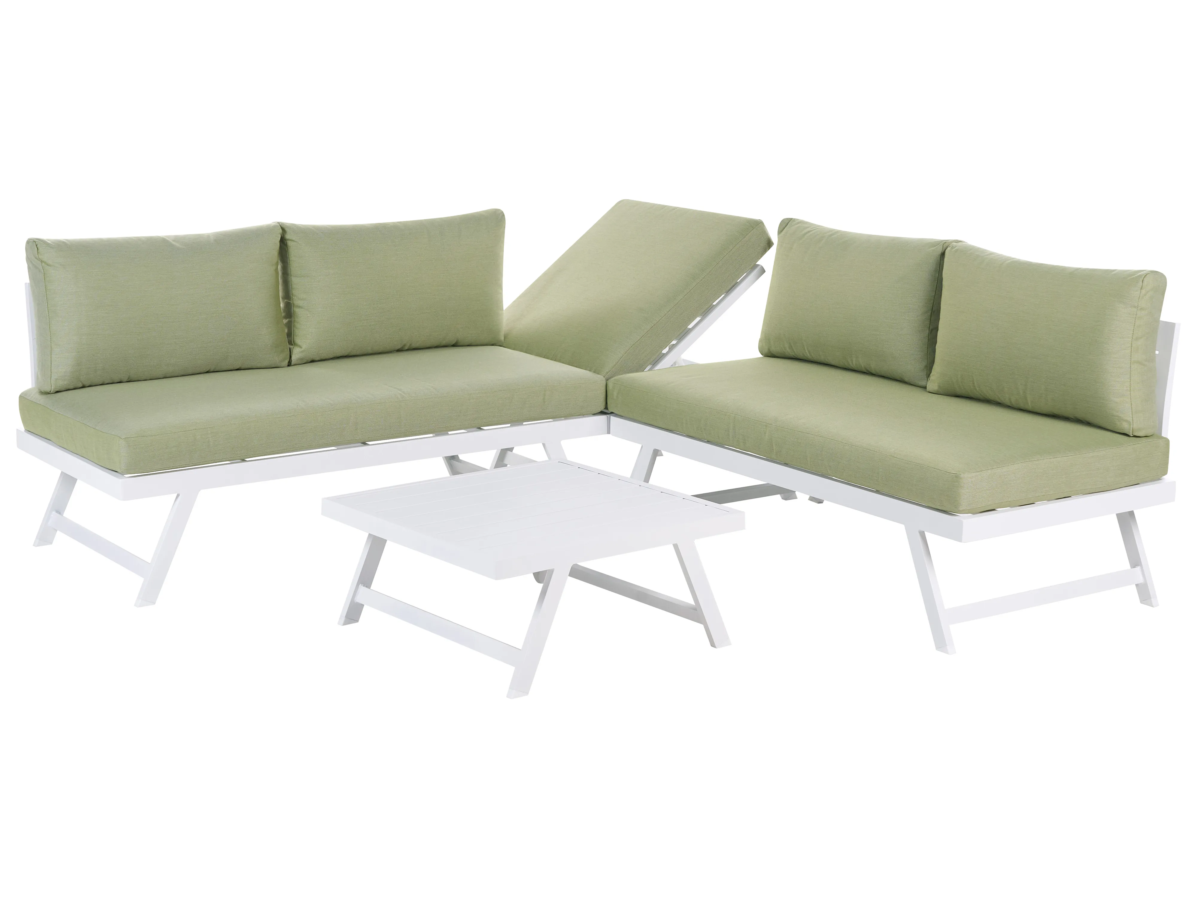 Tuin hoekloungeset met tafel 5-zits COCCORINO Metaal Groen