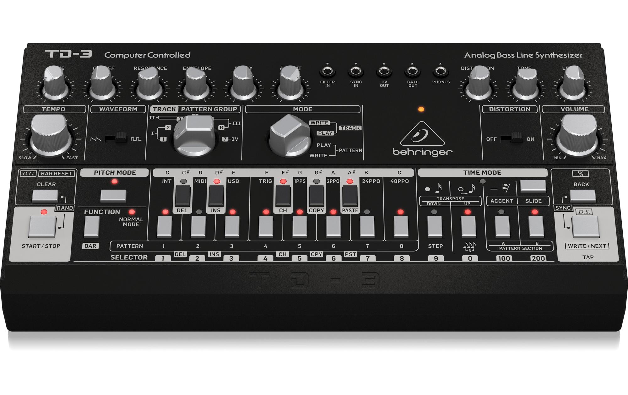 Synthesizer Analog Bass Line TD-3-BK Schwarz<br>Analoger Bass Line Synthesizer