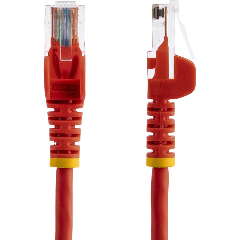 StarTech.com Câble réseau Cat5e UTP sans crochet de 2m - Cordon Ethernet RJ45 anti-accroc - M/M - Rouge