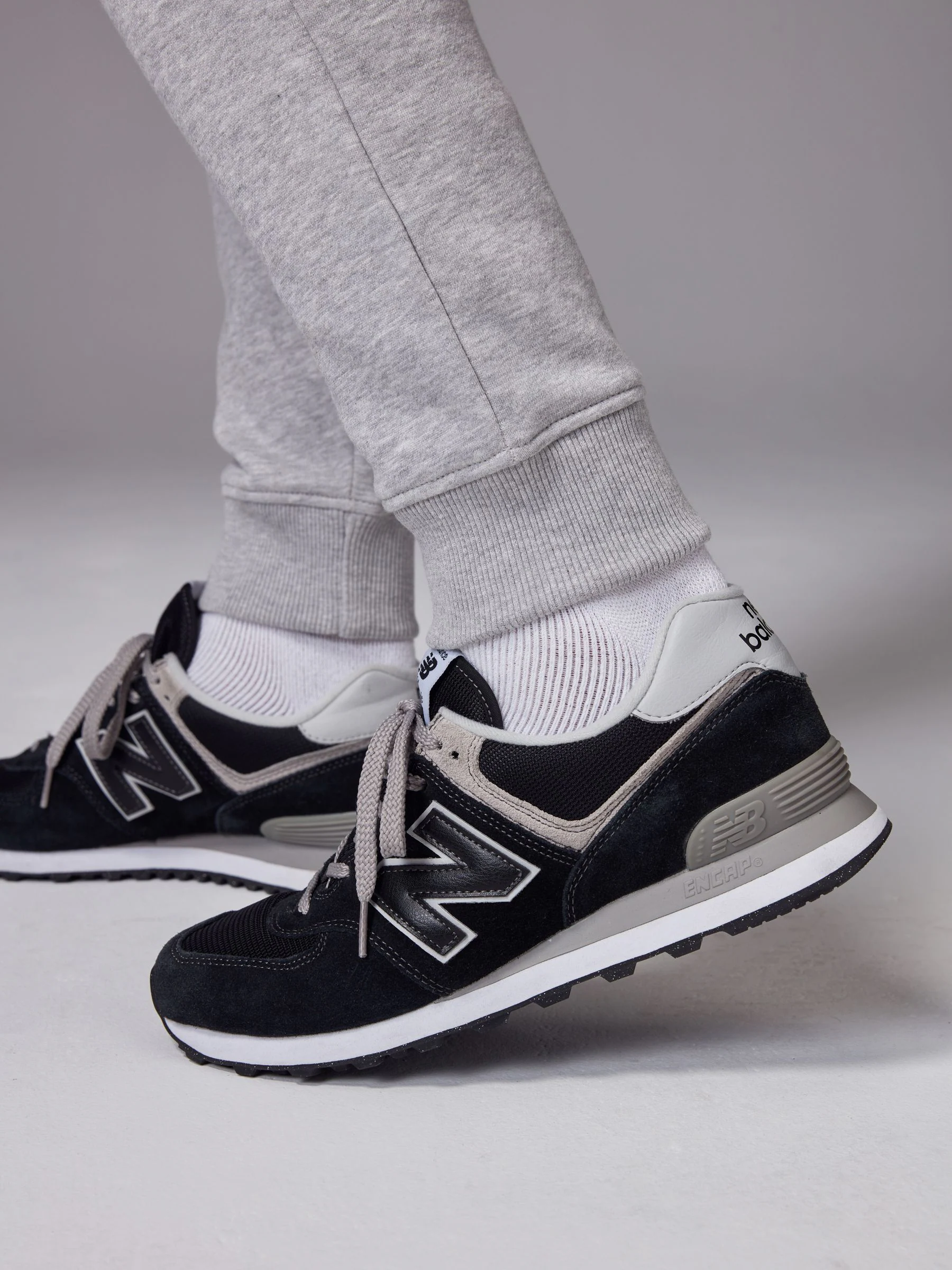Zwart/grijs - Verpakking van 2 slim-fit jersey joggingbroeken met hoog katoengehalte