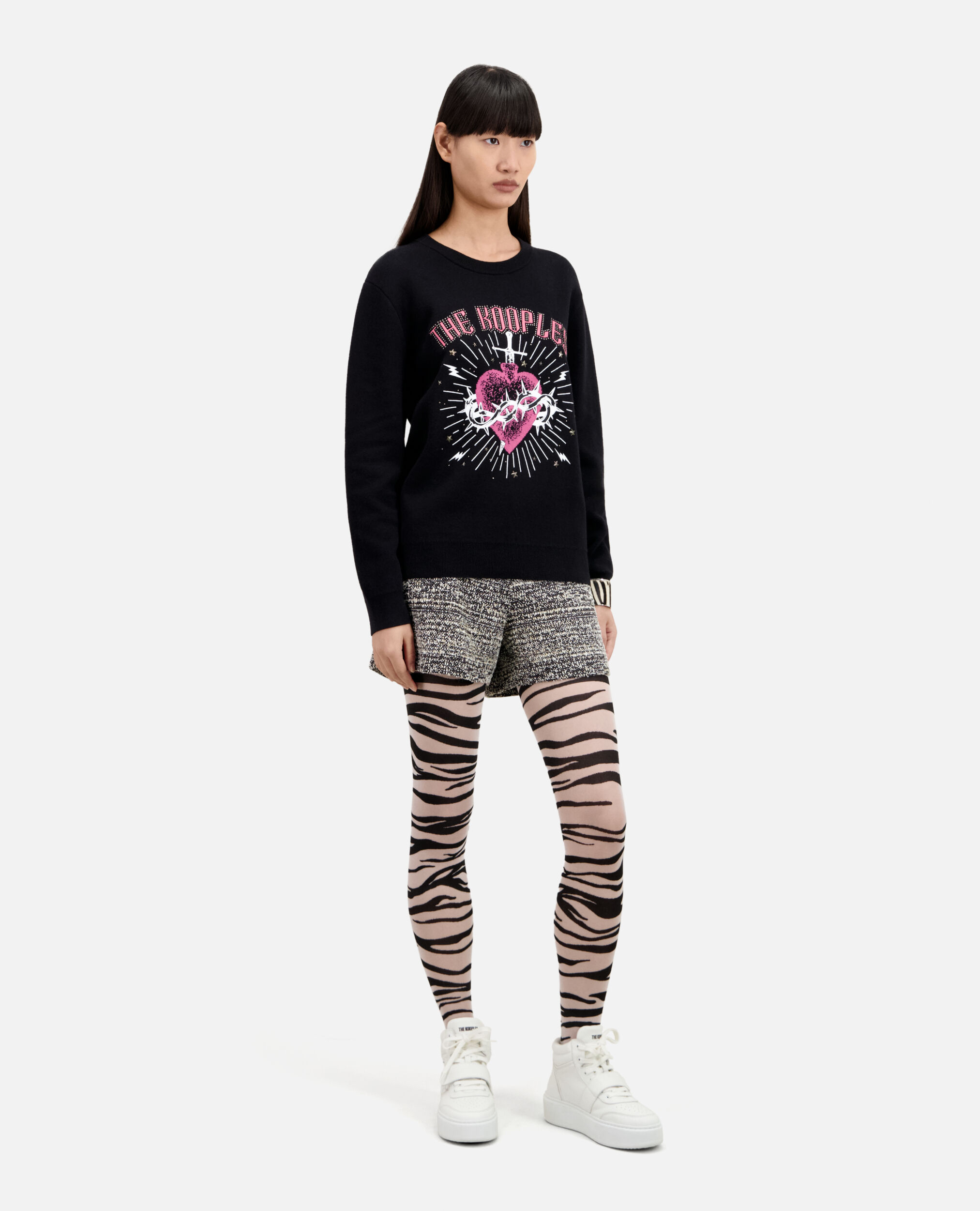 Dagger through heart black jumper with stars