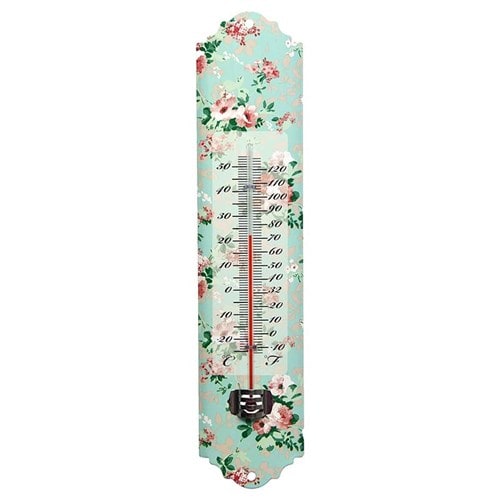 Thermomètre imprimé roses 30cm