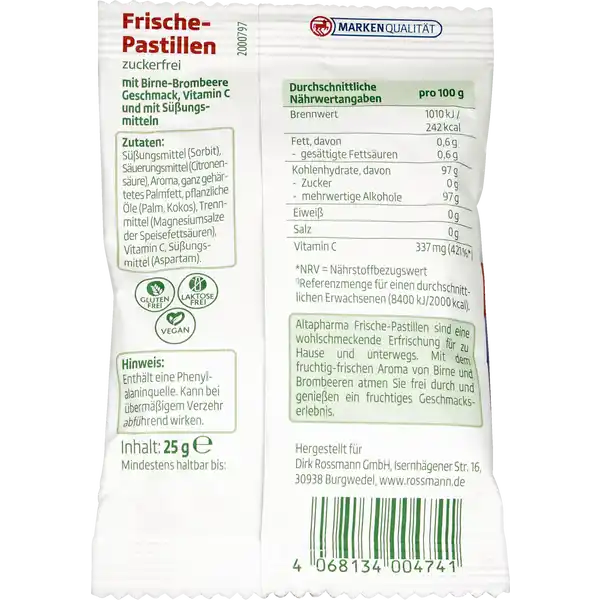 Frische-Pastille Birne-Brombeere
