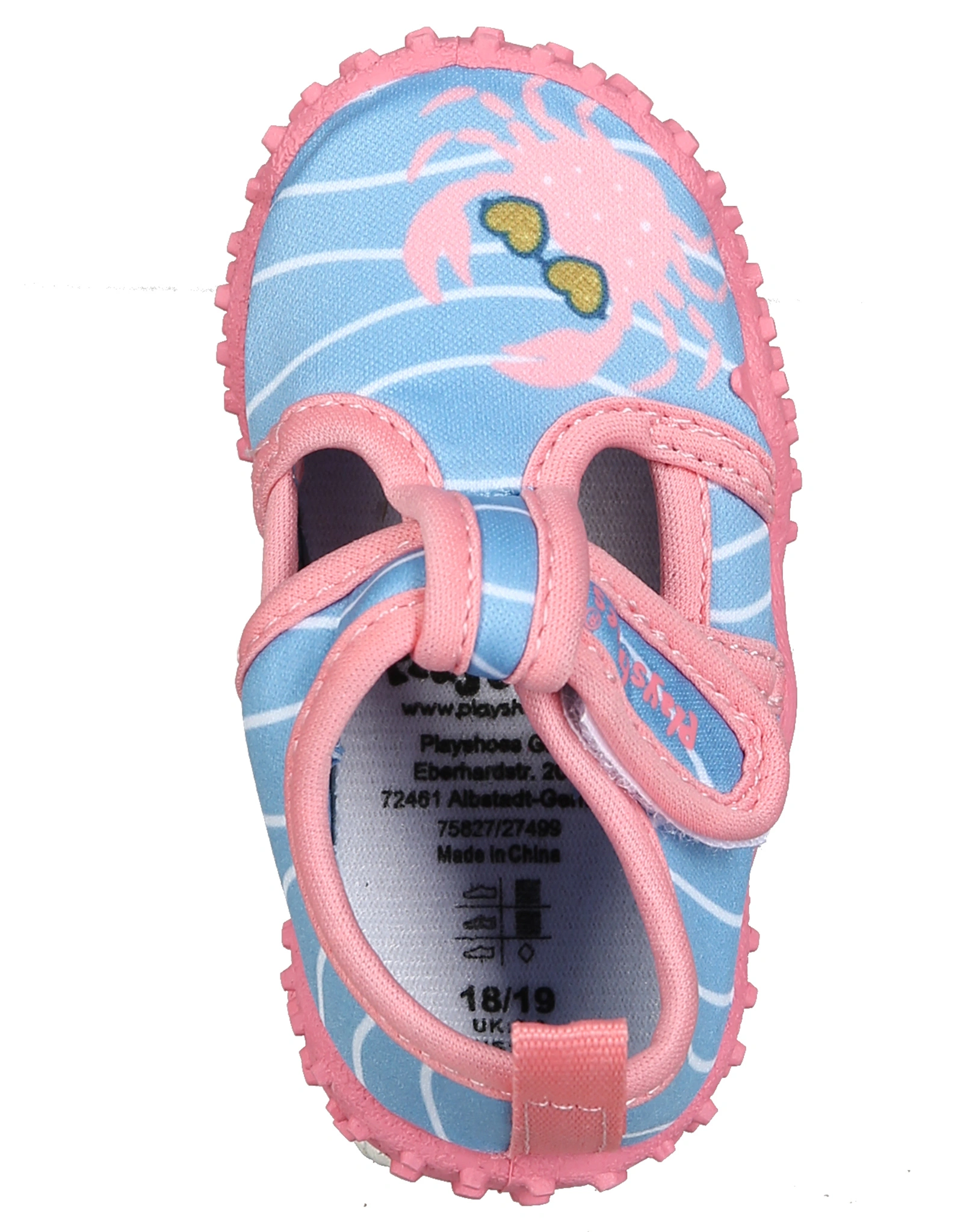 Badeschuhe KREBS in blau/pink
