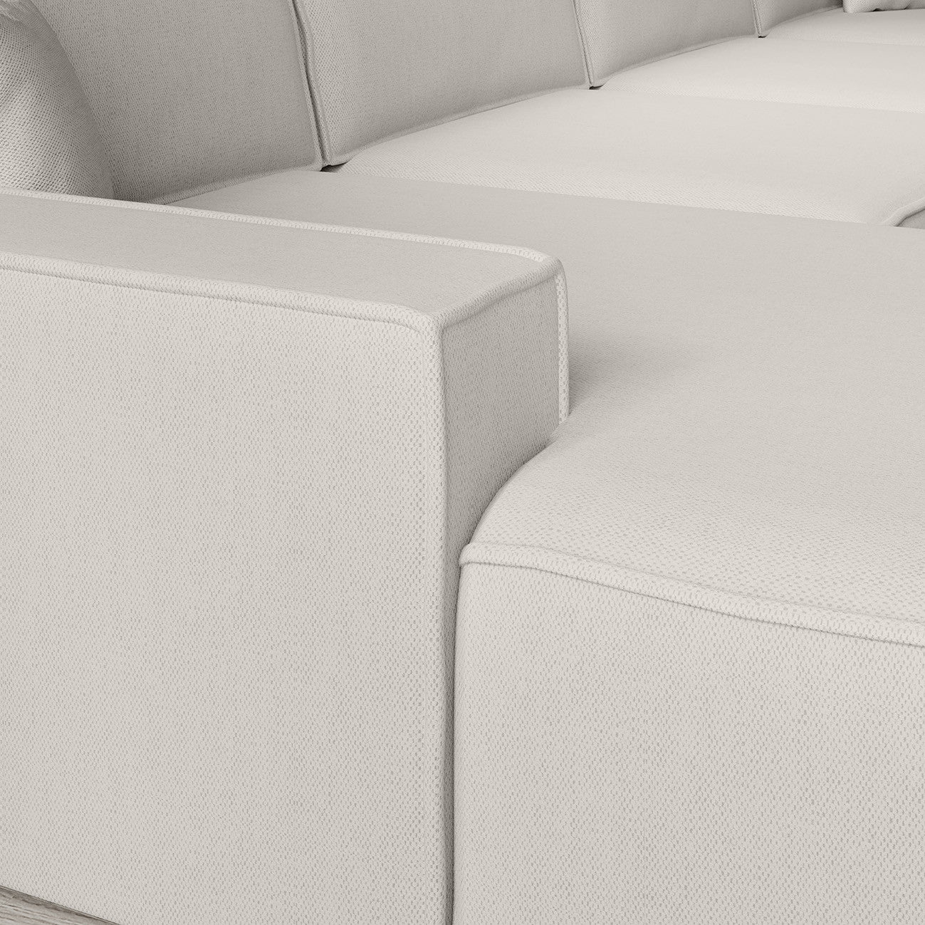 Manolo - Hoekbank 5-zits met chaise longue - Stof beige - Links