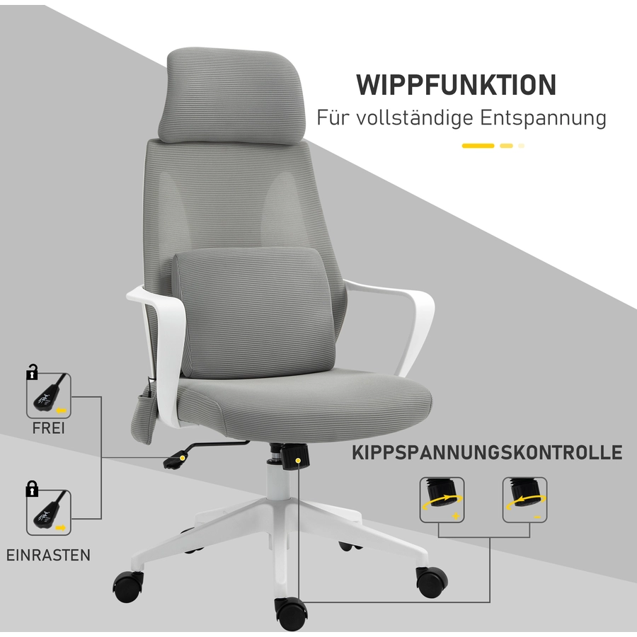 Vinsetto Bürostuhl mit Massagefunktion grau